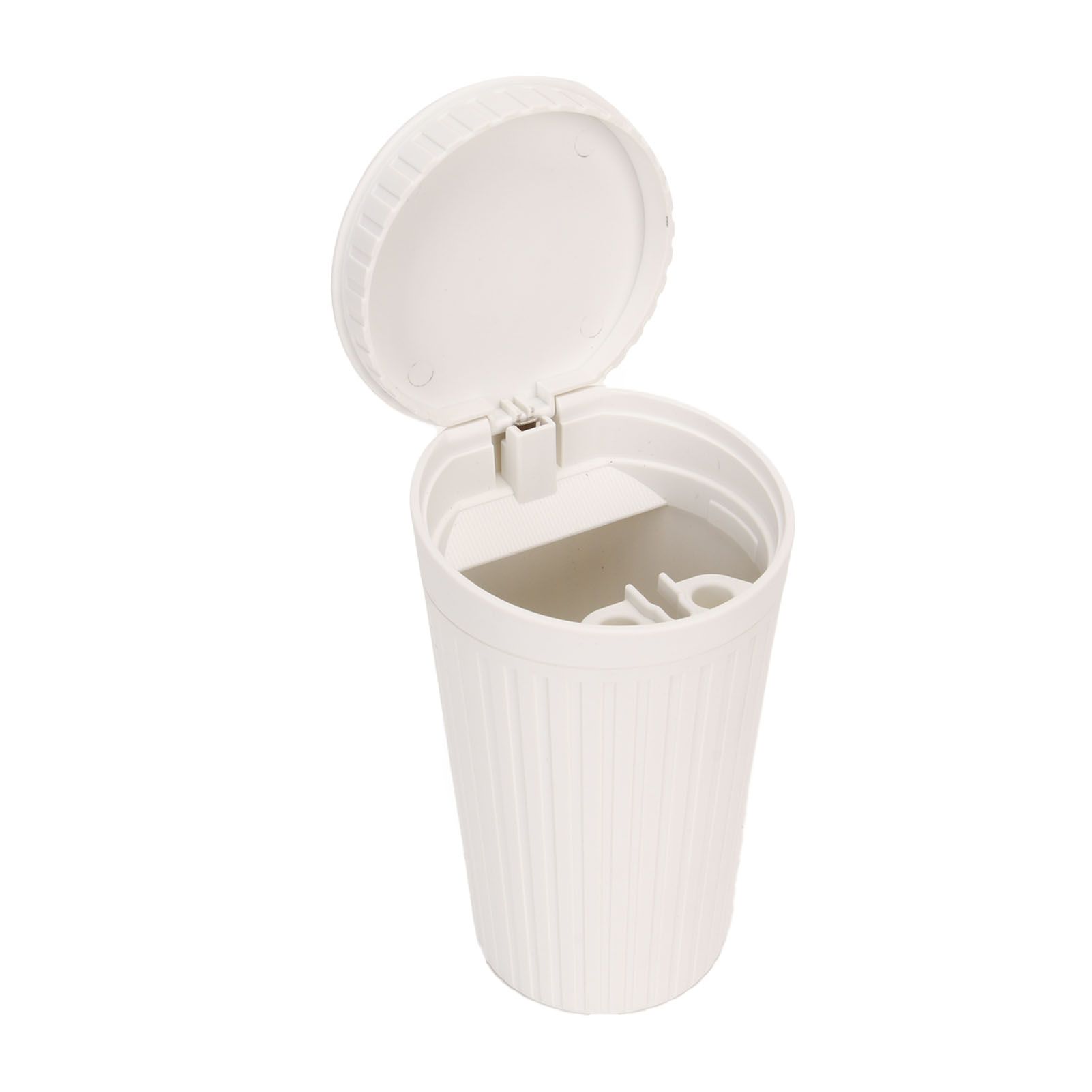 Portable Car Ashtray with Lid Double Smoke Hole White Car Covered Ashtray for Home Use Outdoor Travel - Image 2