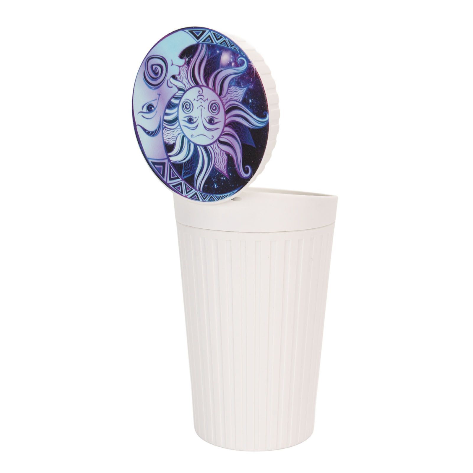 Portable Car Ashtray with Lid Double Smoke Hole White Car Covered Ashtray for Home Use Outdoor Travel - Image 3