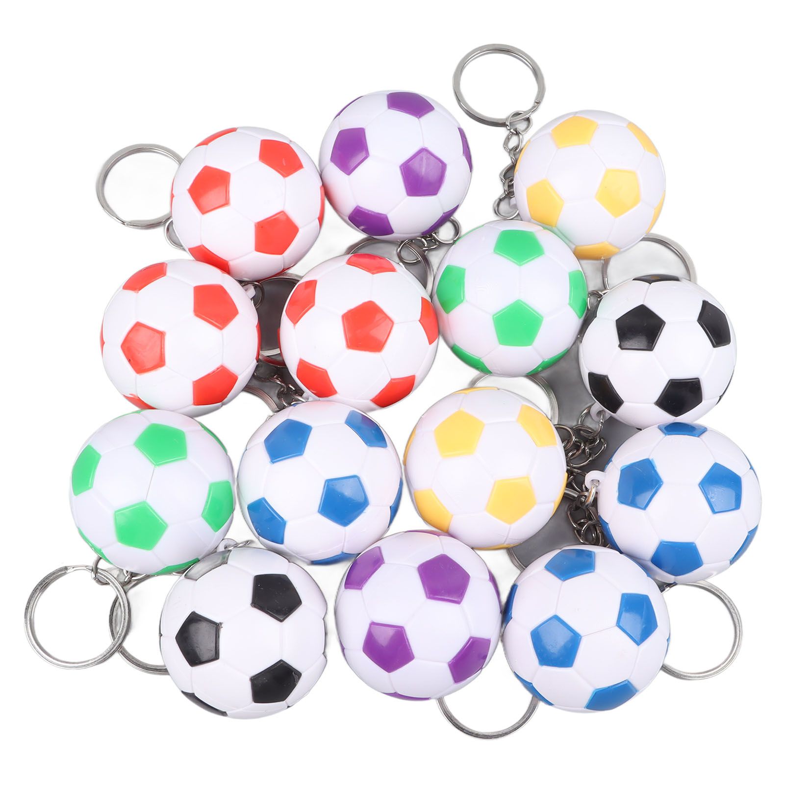 14pcs PVC Soccer Keychains Key Ring Football Keychains Waterproof Football Keyrings Sport Ball Key Chain Pull On Closure - Image 1