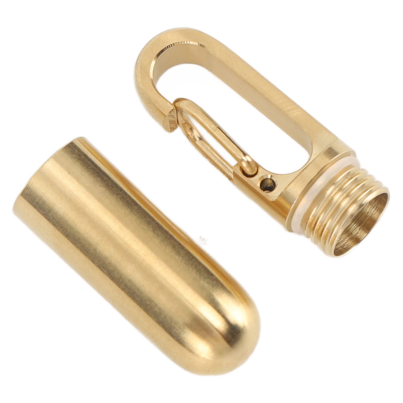 Keychain Medication Box Single Chamber Stainless Steel Keychain Medicine Organizer for Outdoor Travel Camping Gold - Image 2