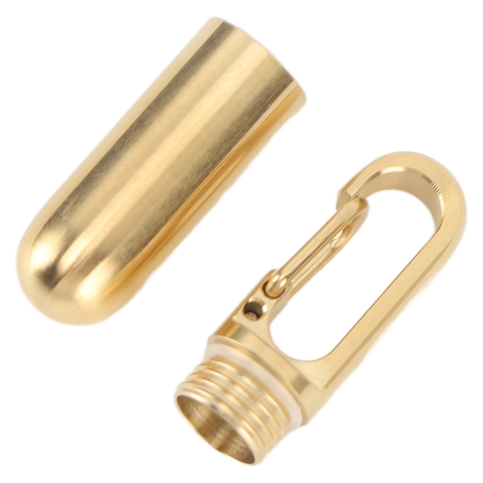 Keychain Medication Box Single Chamber Stainless Steel Keychain Medicine Organizer for Outdoor Travel Camping Gold - Image 3