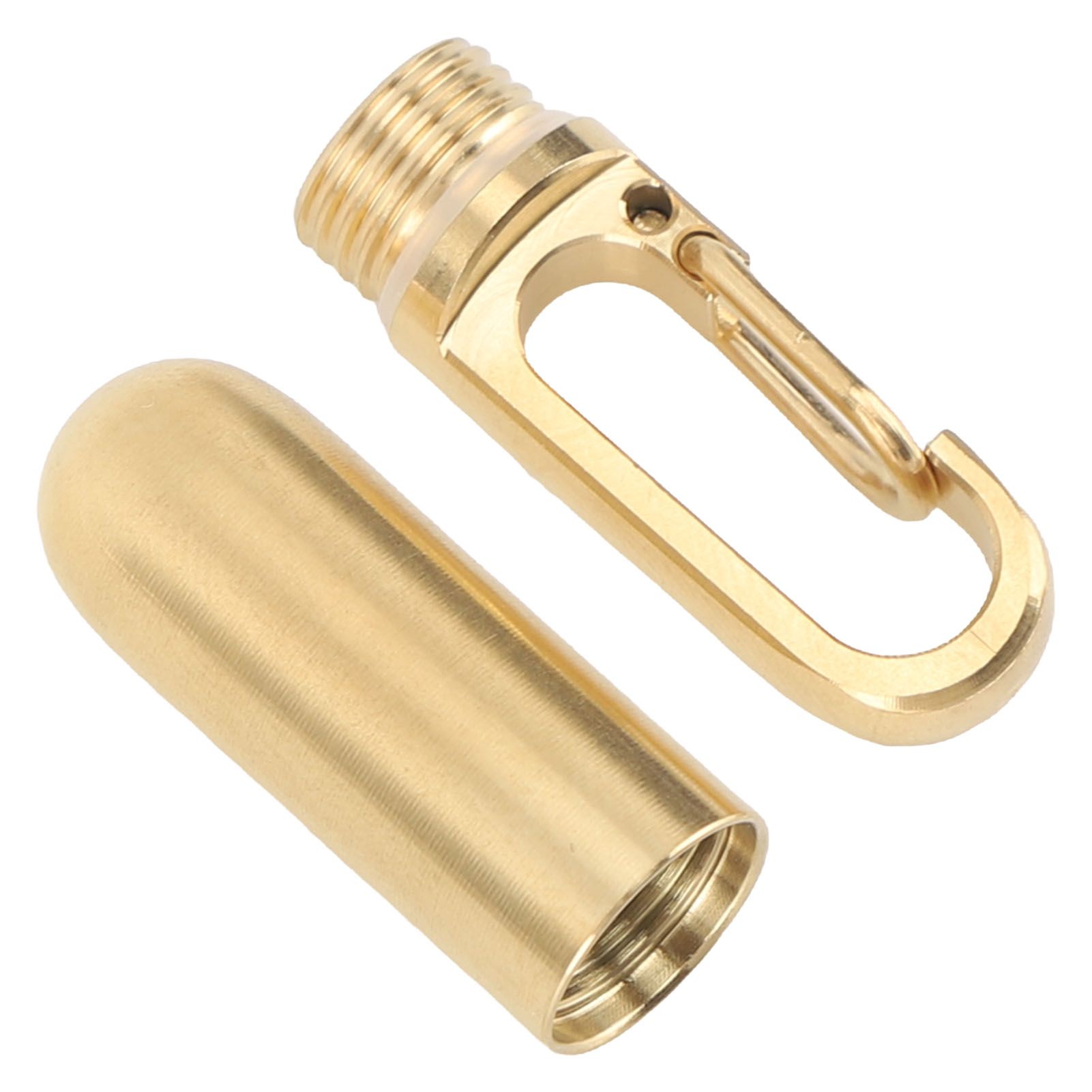 Keychain Medication Box Single Chamber Stainless Steel Keychain Medicine Organizer for Outdoor Travel Camping Gold - Image 4