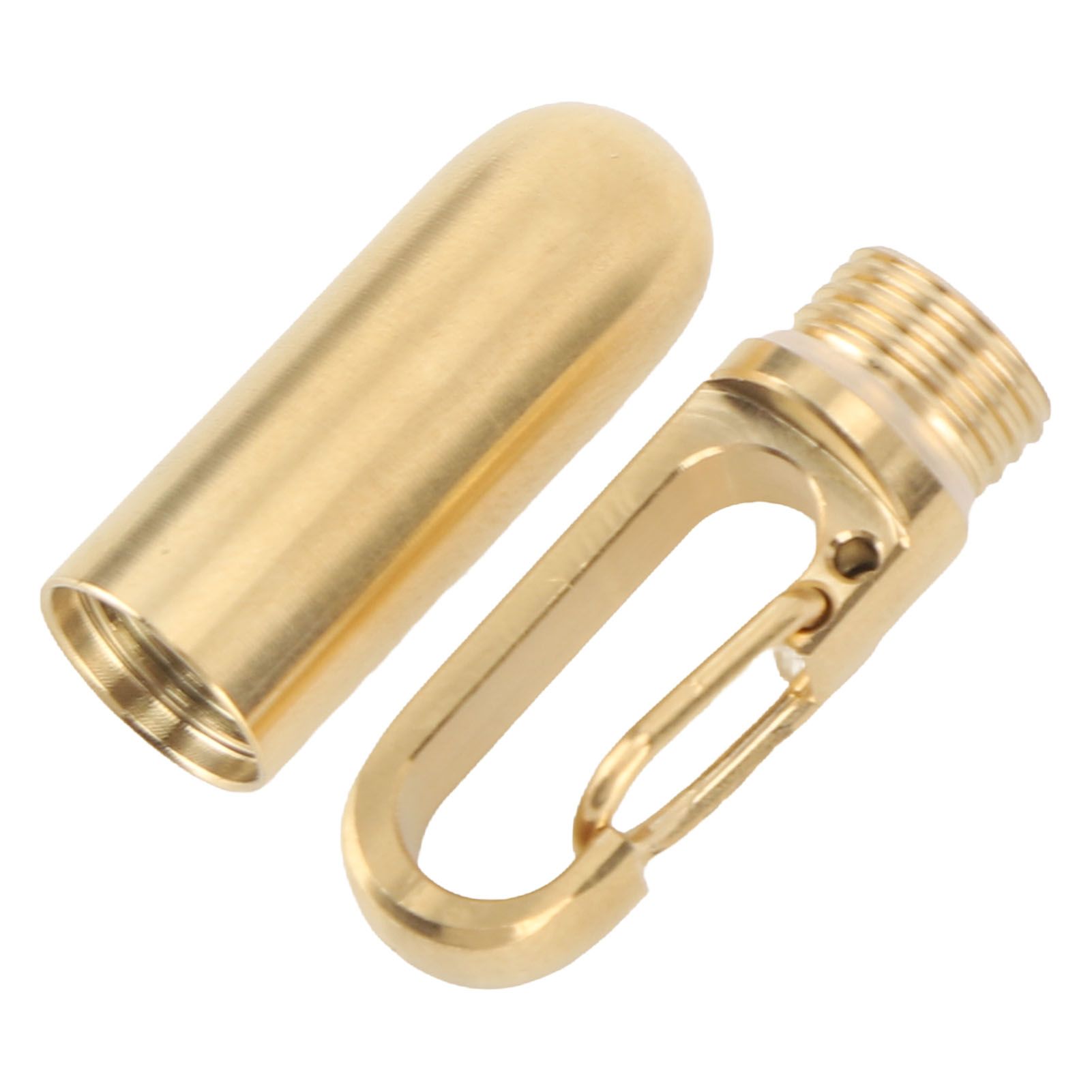 Keychain Medication Box Single Chamber Stainless Steel Keychain Medicine Organizer for Outdoor Travel Camping Gold - Image 5