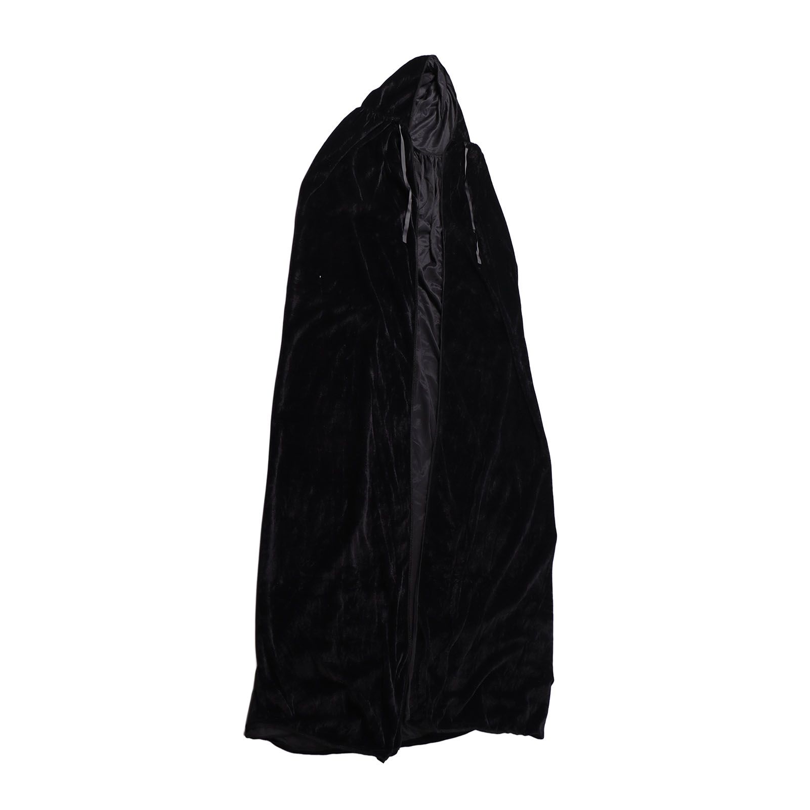 Hooded Cloak Large Witch Cape Black Velvet Comfortable to Wear Soft Touch Costume Cloak for Party Cosplay Roleplay - Image 1
