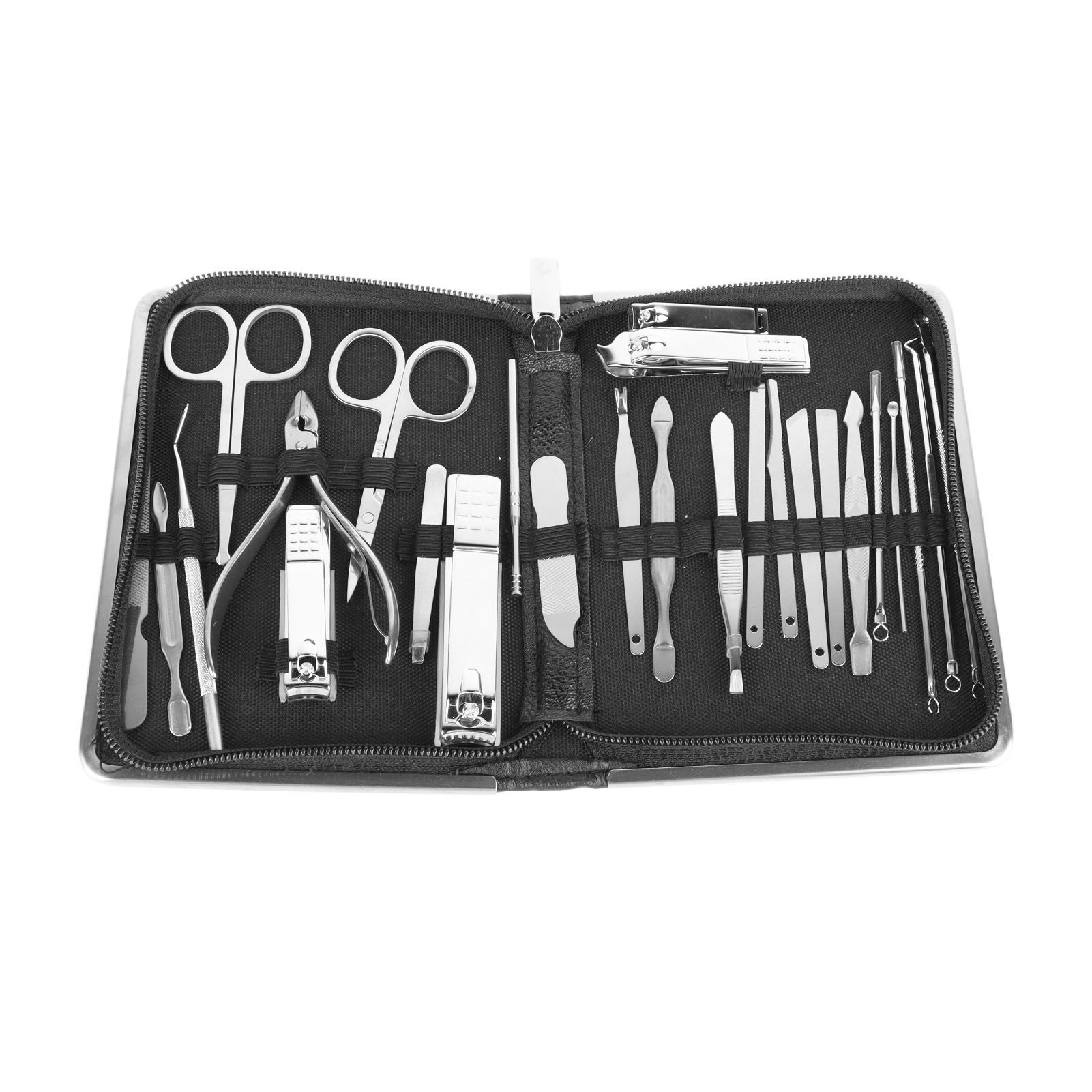 26PCS Manicure Set Black Nail Clippers Set Carbon Steel Manicure Tools Kit for Home Salon - Image 6