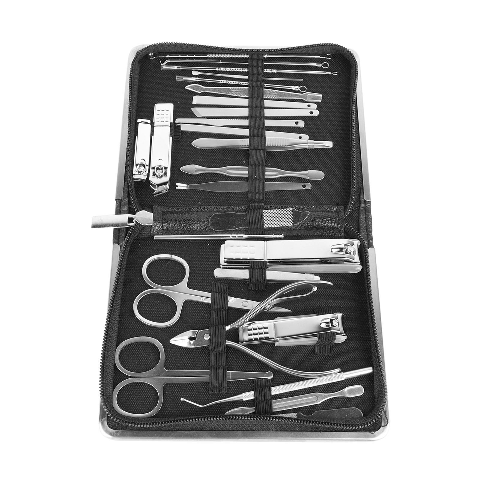 26PCS Manicure Set Black Nail Clippers Set Carbon Steel Manicure Tools Kit for Home Salon - Image 7