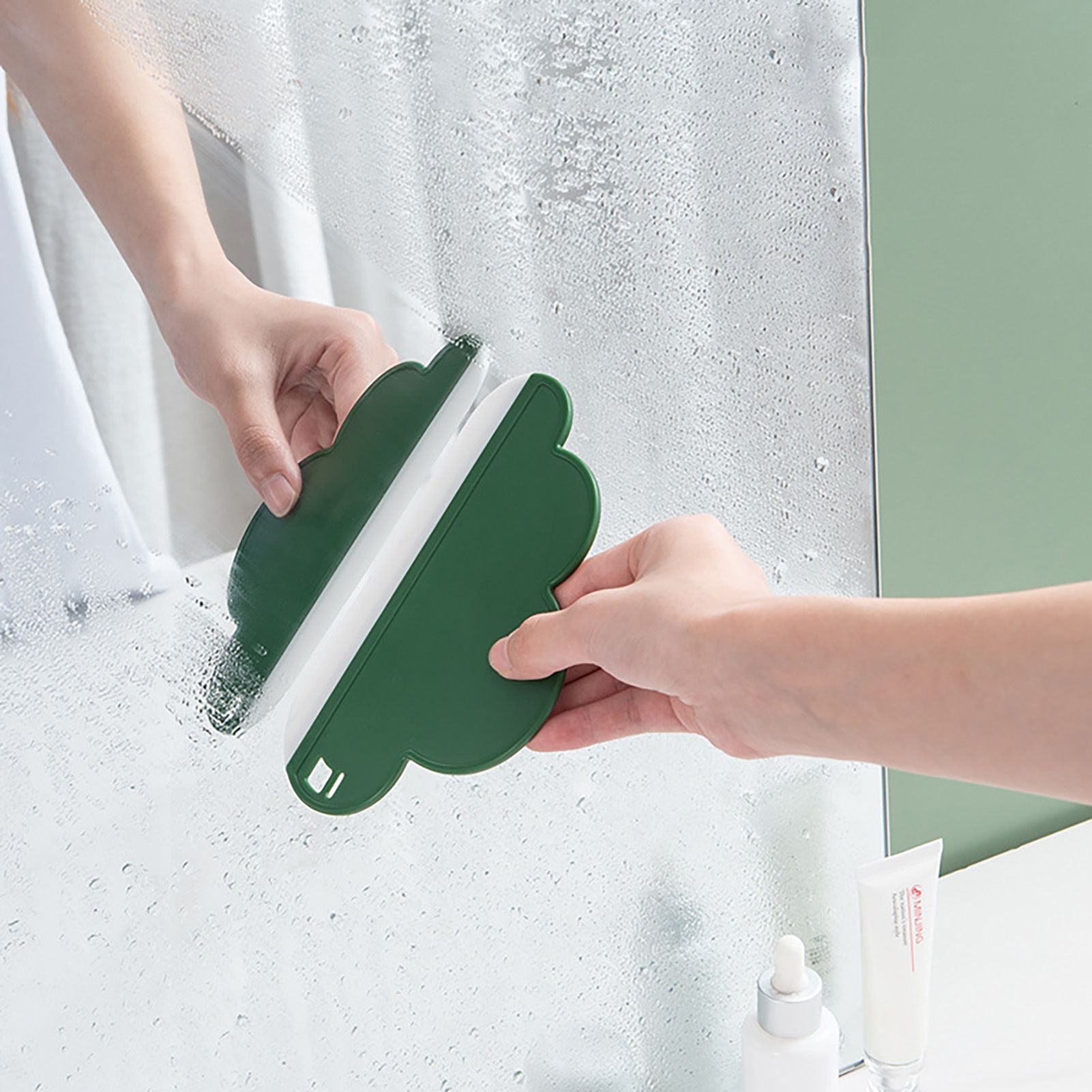 Water Blade PP Silicone Squeegee Efficient Fog Removal Hangable Mini Water Wiper for Bathroom Kitchen Window Green - Image 6