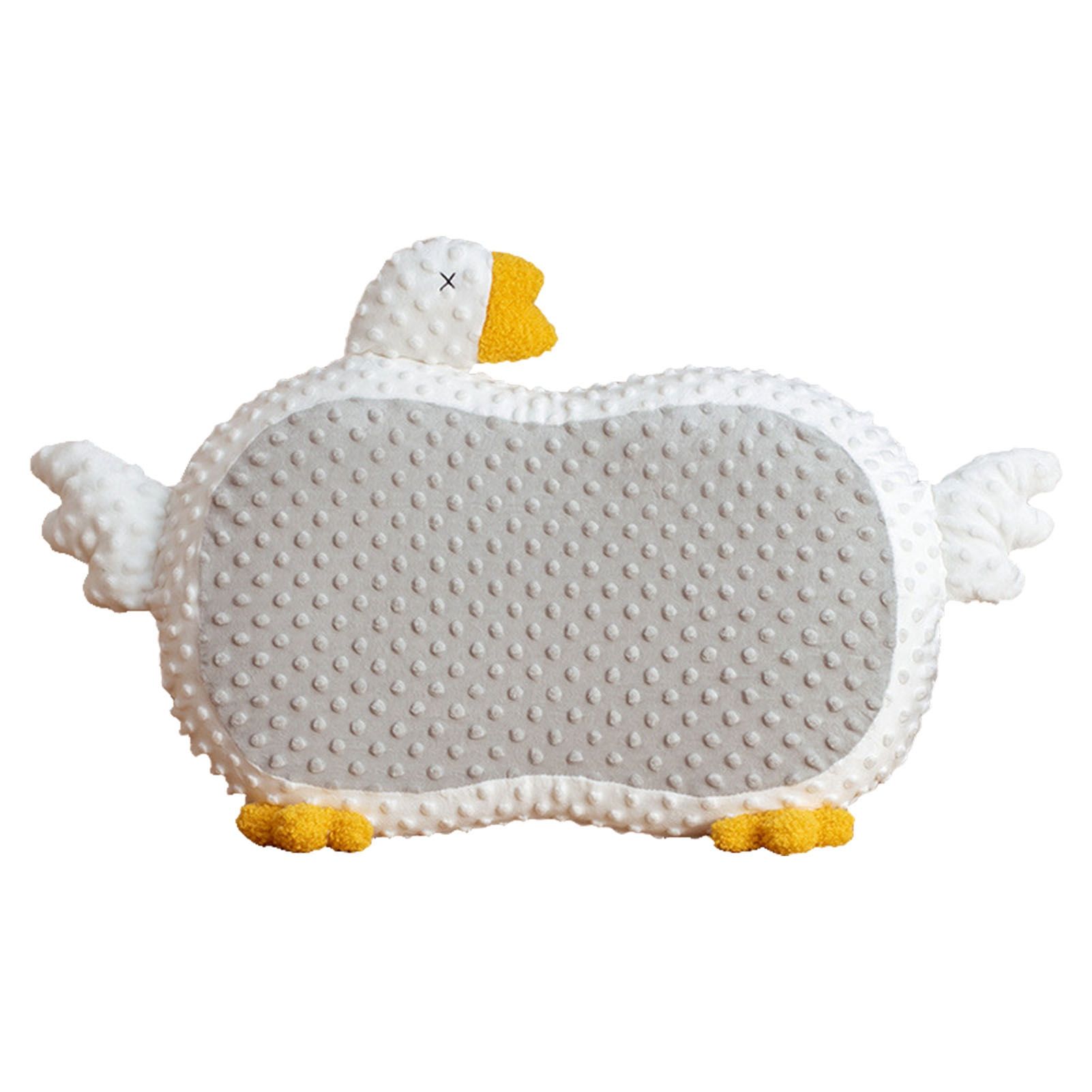 Cat Belly Pillow Memory Foam Slow Rebound Throw Pillow Goose Shape Fuzz Single Cushion Gray - Image 1