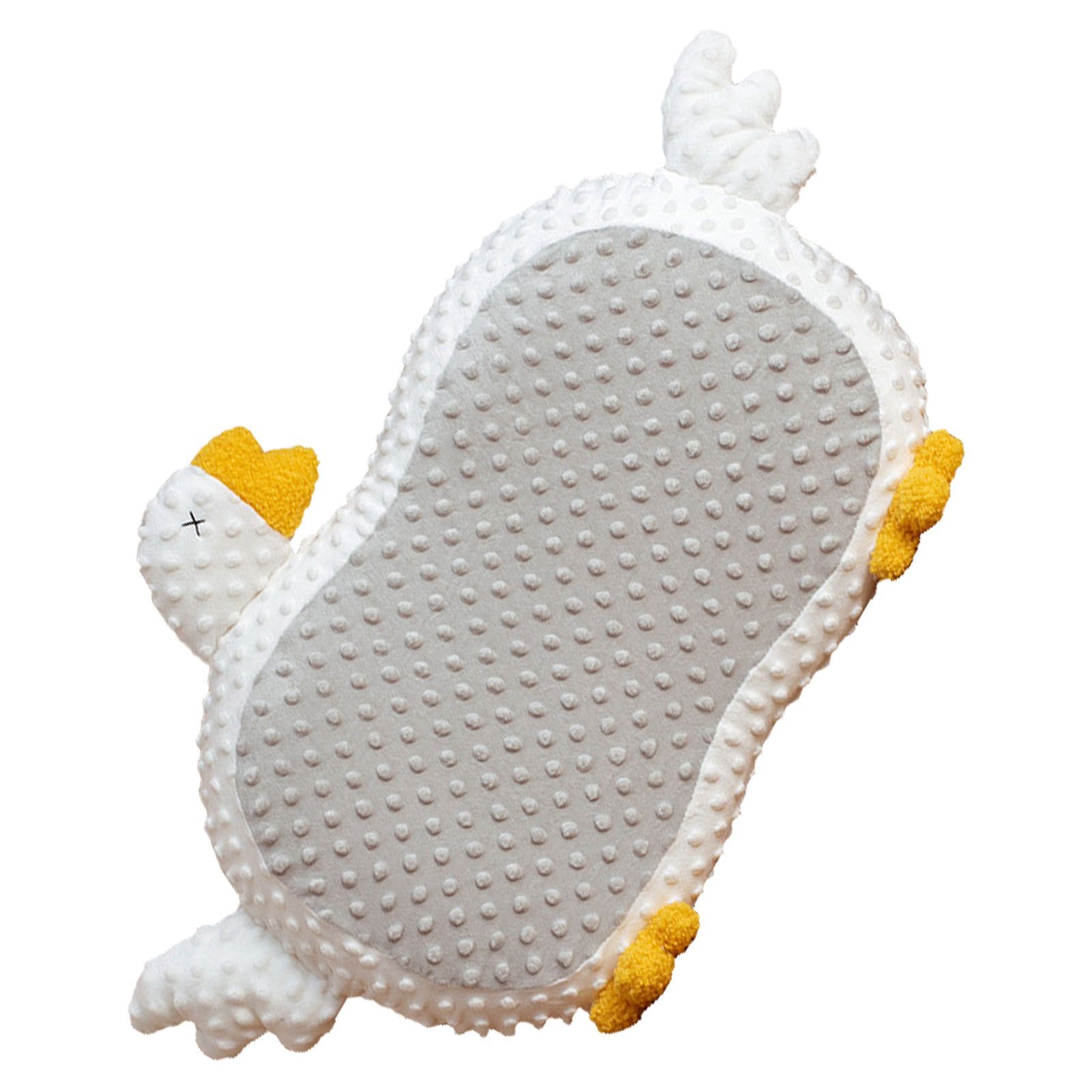 Cat Belly Pillow Memory Foam Slow Rebound Throw Pillow Goose Shape Fuzz Single Cushion Gray - Image 4