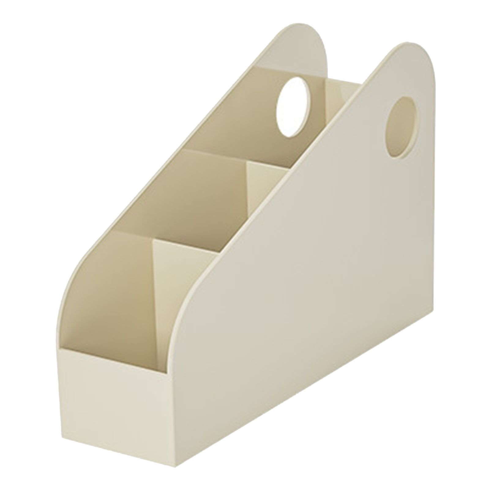 Desk Organizer Space Saving Multifunctional Desktop Storage Box for Office Dormitory Book Stationery Creamy Yellow S - Image 1