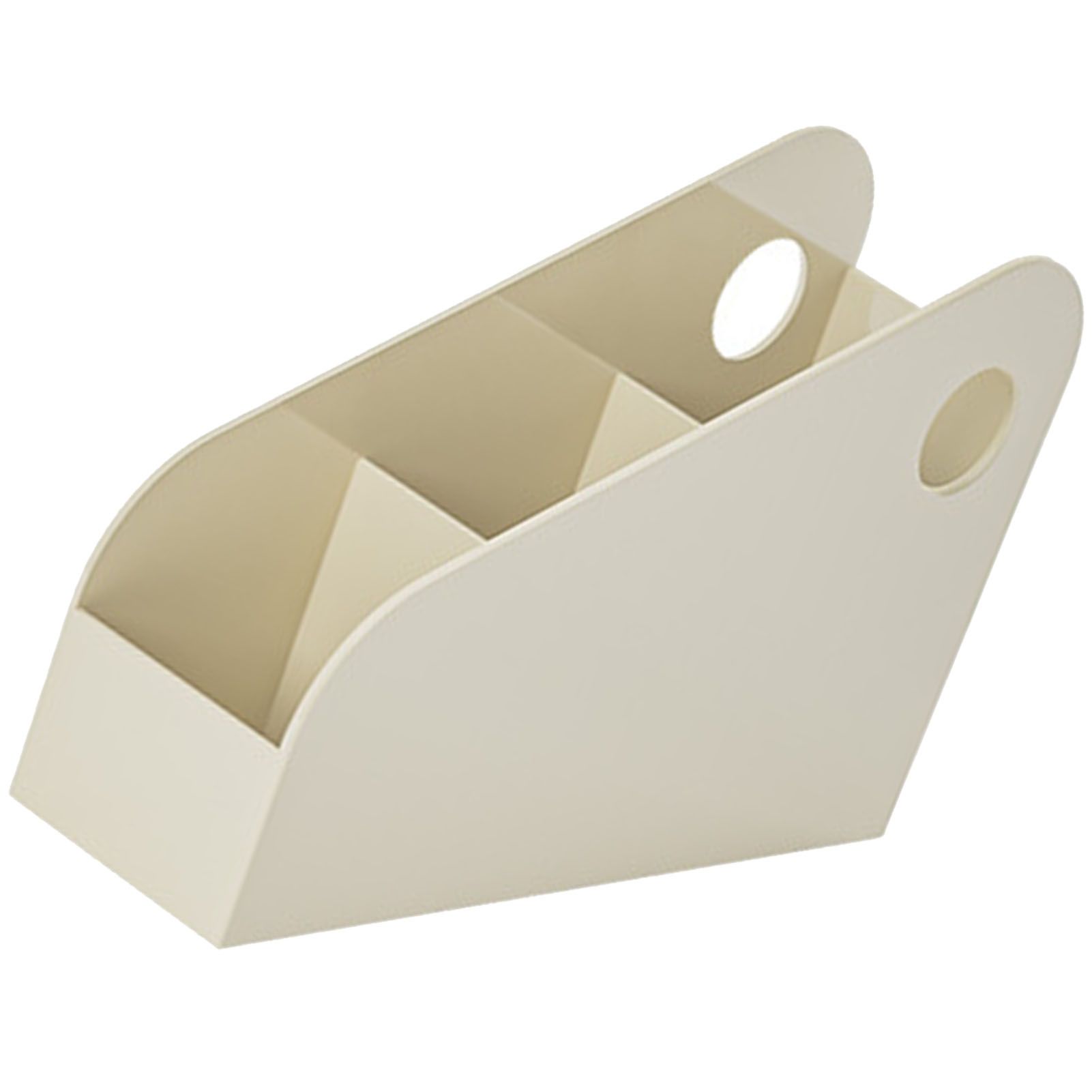 Desk Organizer Space Saving Multifunctional Desktop Storage Box for Office Dormitory Book Stationery Creamy Yellow S - Image 3