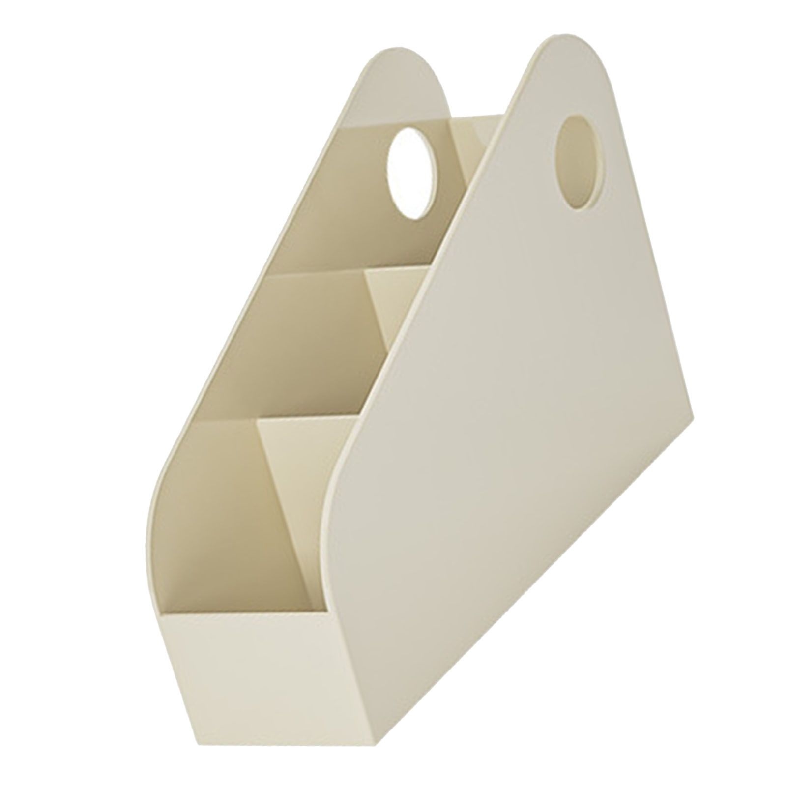 Desk Organizer Space Saving Multifunctional Desktop Storage Box for Office Dormitory Book Stationery Creamy Yellow S - Image 4