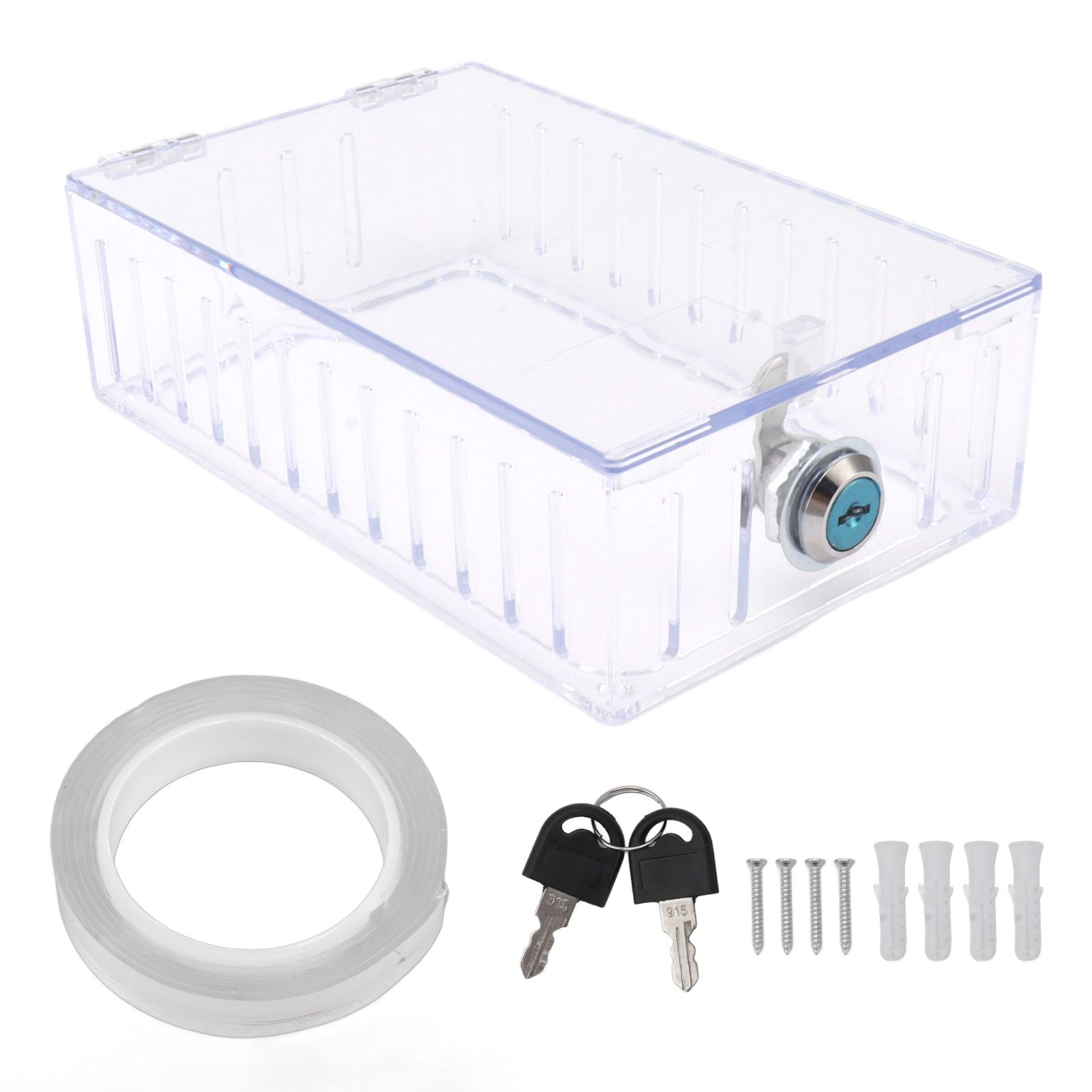 Thermostat Lock Box Large Universal Home Locking Thermostat Guard Clear Cover with Key for Thermostat On Wall - Image 1
