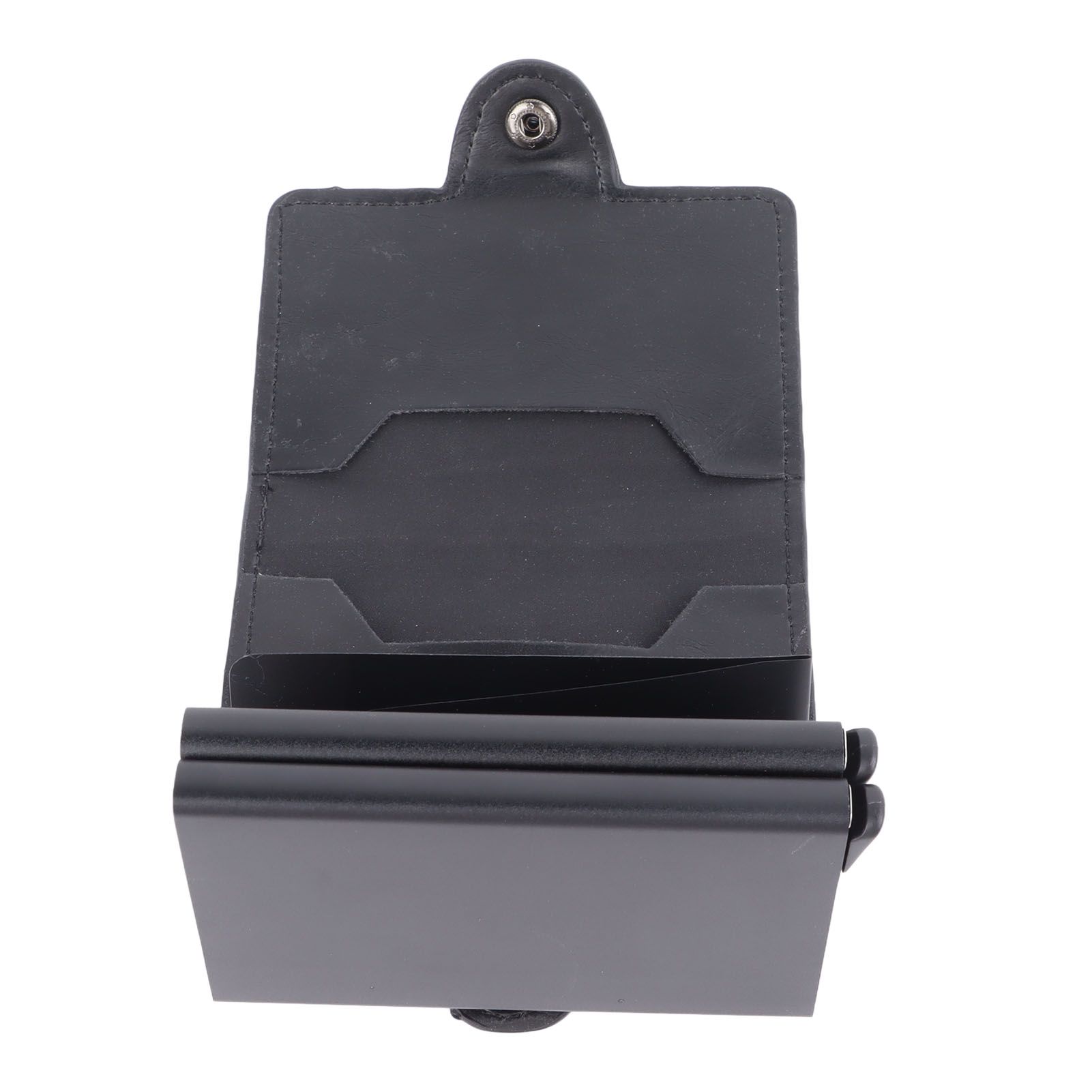Card Holder Black Card Case RFID Blocking Aluminium Alloy PU Anti Degaussing Large Capacity Withstand Wear Card Wallet - Image 3