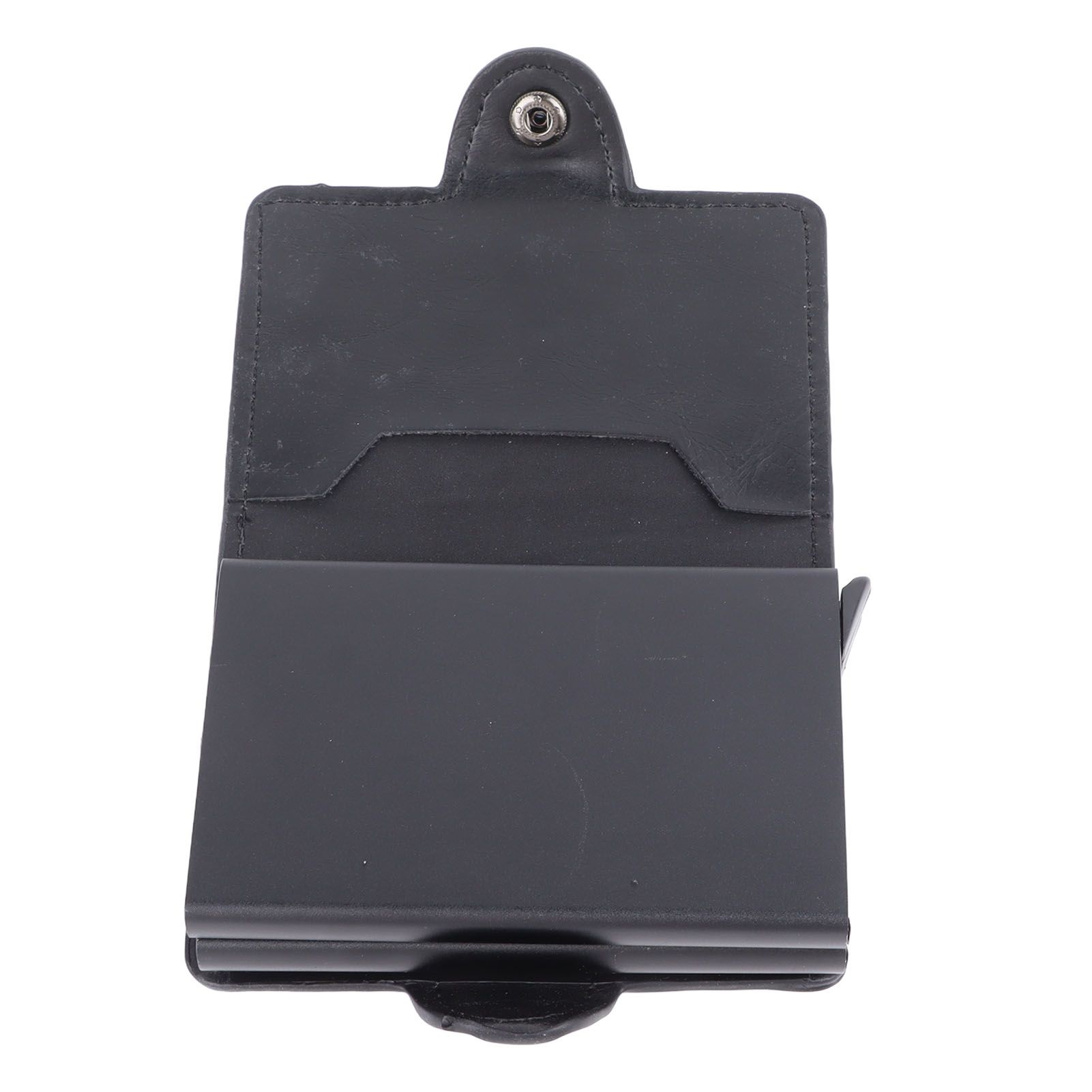Card Holder Black Card Case RFID Blocking Aluminium Alloy PU Anti Degaussing Large Capacity Withstand Wear Card Wallet - Image 4
