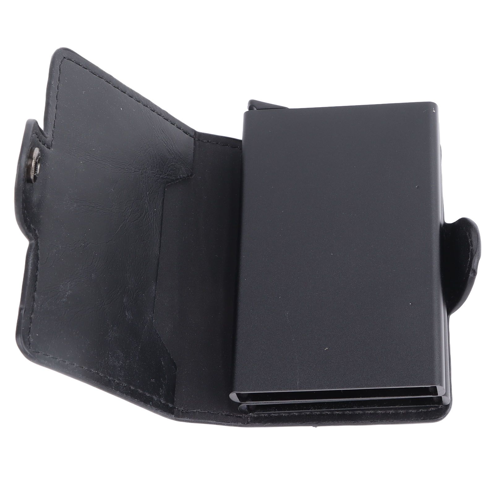 Card Holder Black Card Case RFID Blocking Aluminium Alloy PU Anti Degaussing Large Capacity Withstand Wear Card Wallet - Image 7