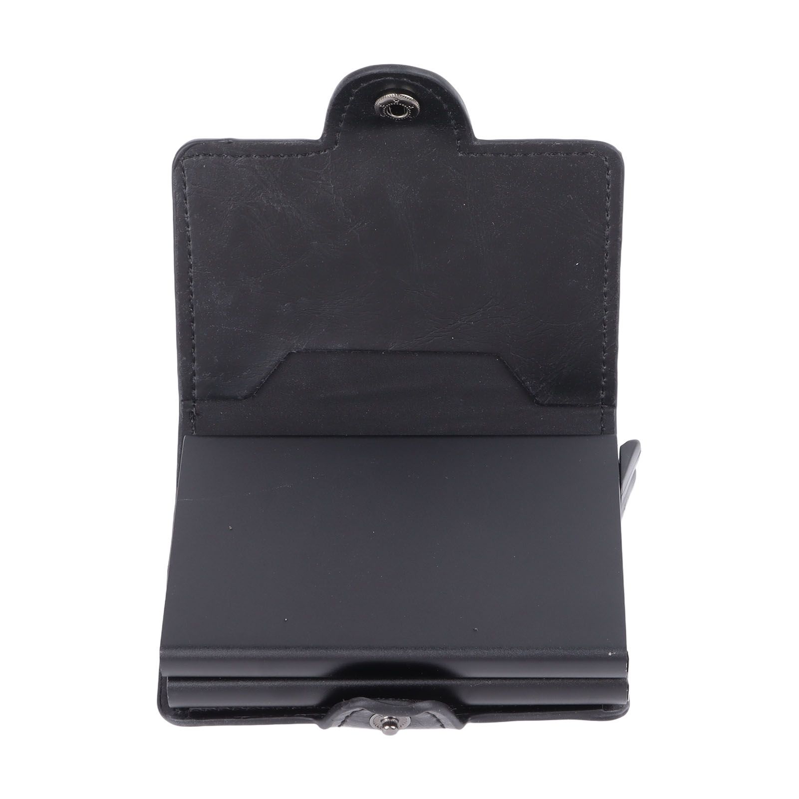 Card Holder Black Card Case RFID Blocking Aluminium Alloy PU Anti Degaussing Large Capacity Withstand Wear Card Wallet - Image 8