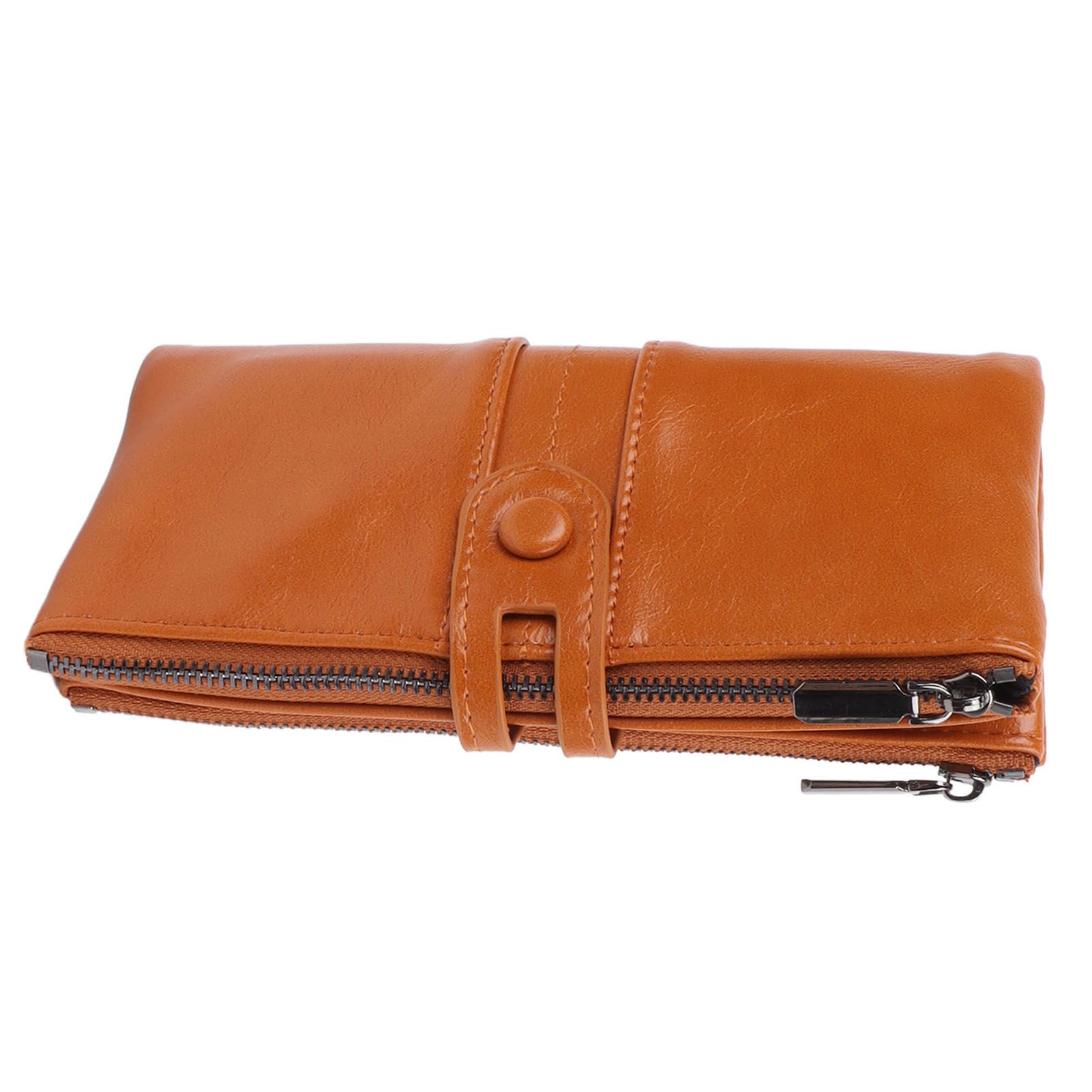 Women Wallet RFID Blocking Large Capacity Zipper Closure PU Leather Retro Style Lady Wallet - Image 1