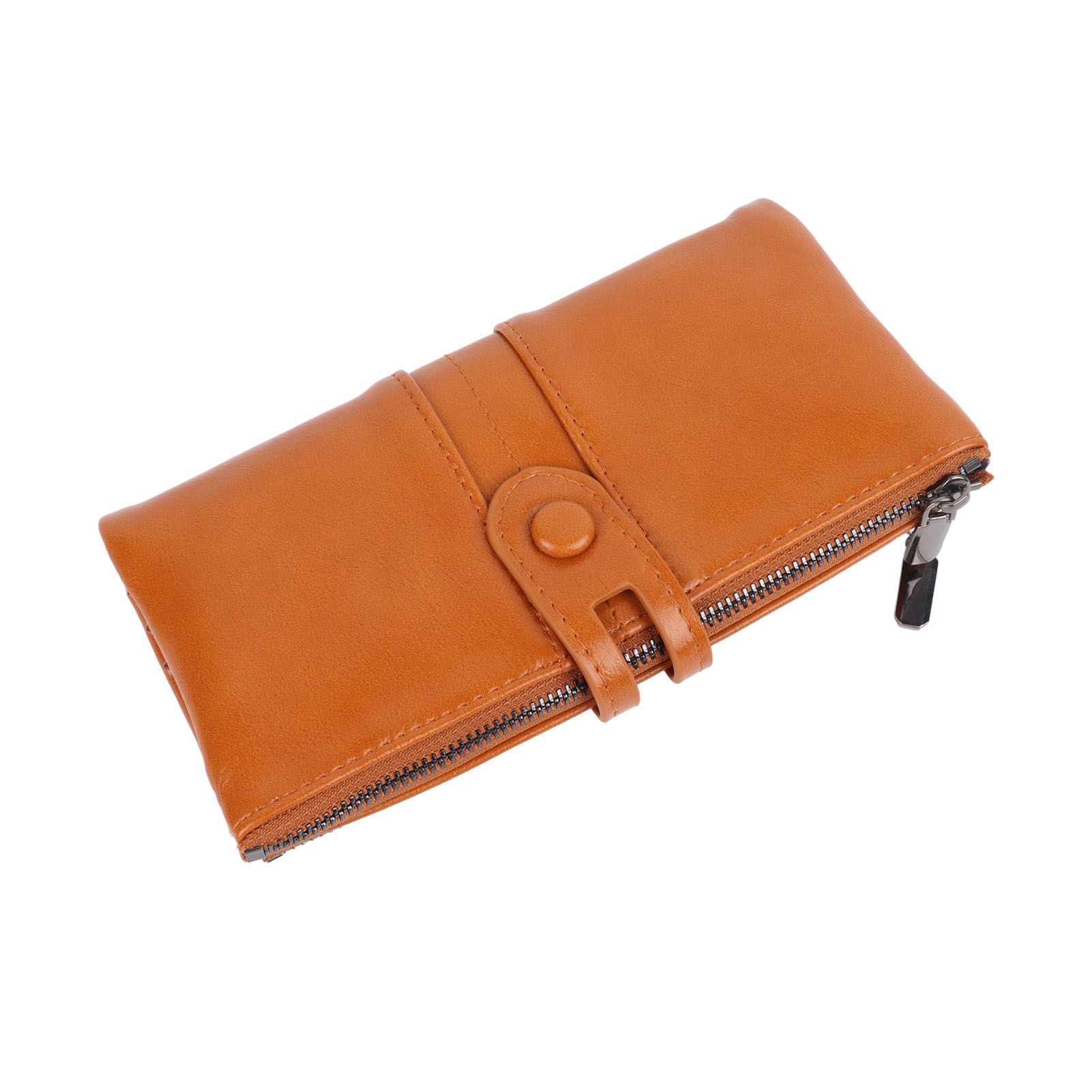 Women Wallet RFID Blocking Large Capacity Zipper Closure PU Leather Retro Style Lady Wallet - Image 3