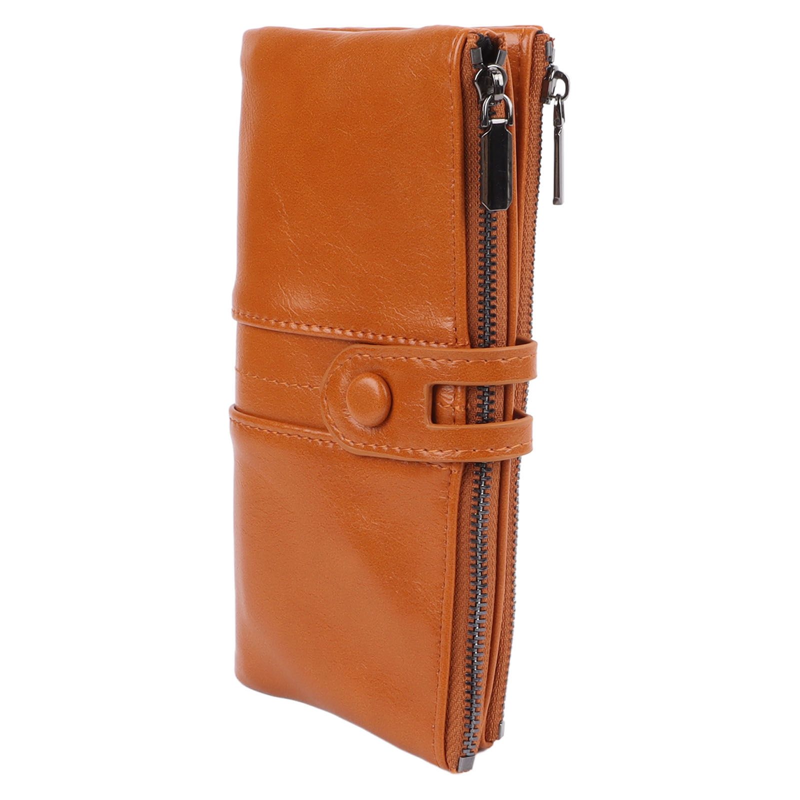 Women Wallet RFID Blocking Large Capacity Zipper Closure PU Leather Retro Style Lady Wallet - Image 7