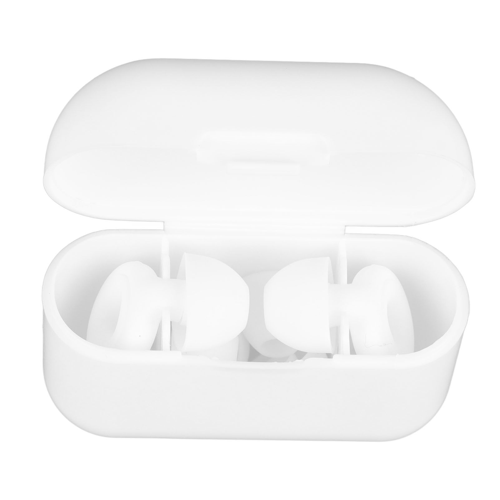 3 Pairs Noise Cancelling Silicone Ear Plugs Reusable Noise Reduction Waterproof Earplugs for Sleeping Swimming Ring Shape White - Image 3