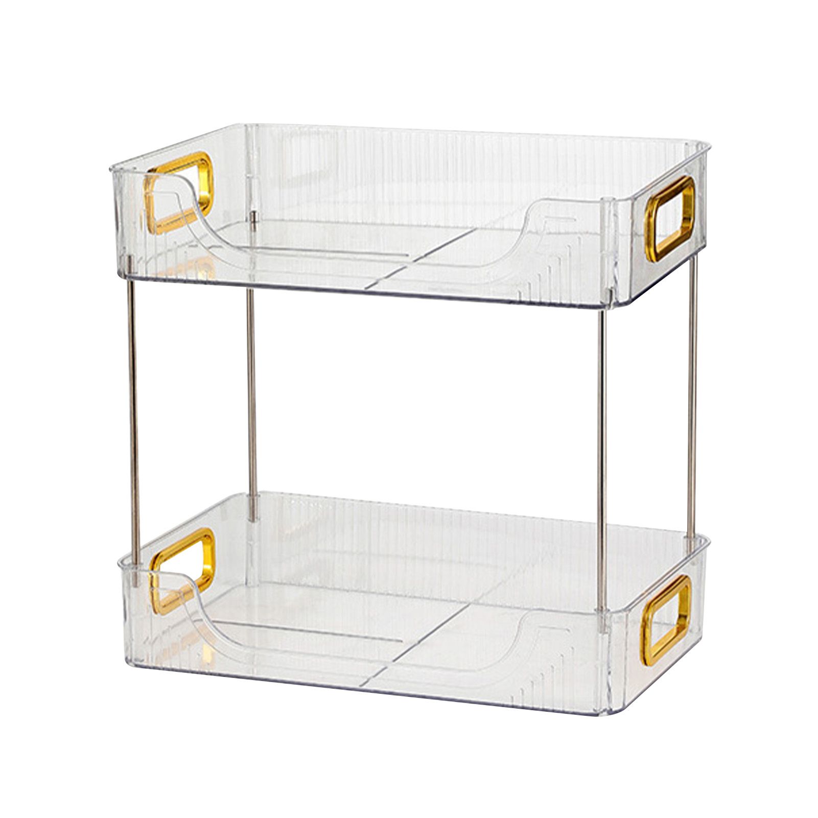 Desktop Organizer 2 Tier Ample Space Modern Storage Rack Shelves for Office Bedroom Home Decoration Transparent - Image 1