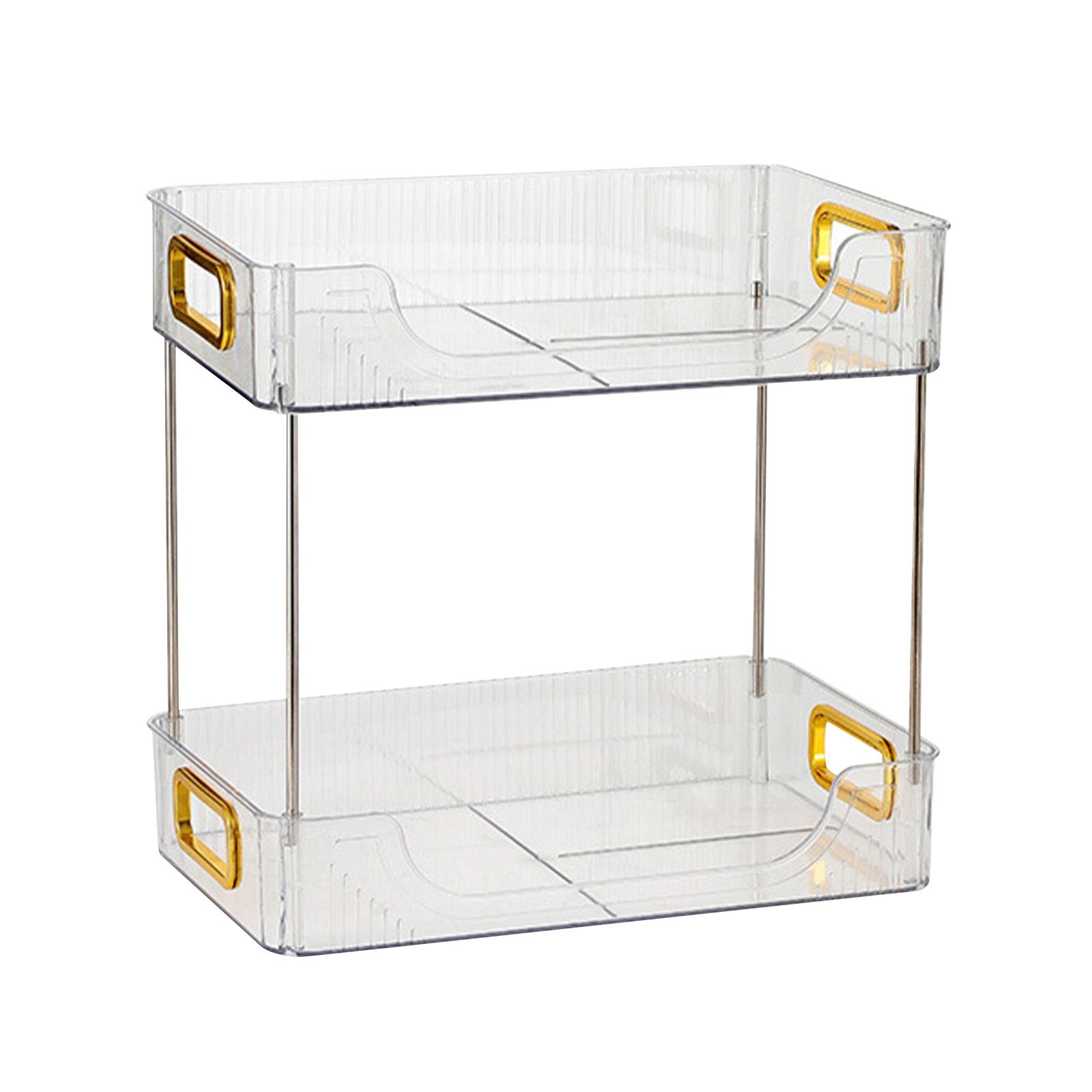 Desktop Organizer 2 Tier Ample Space Modern Storage Rack Shelves for Office Bedroom Home Decoration Transparent - Image 2