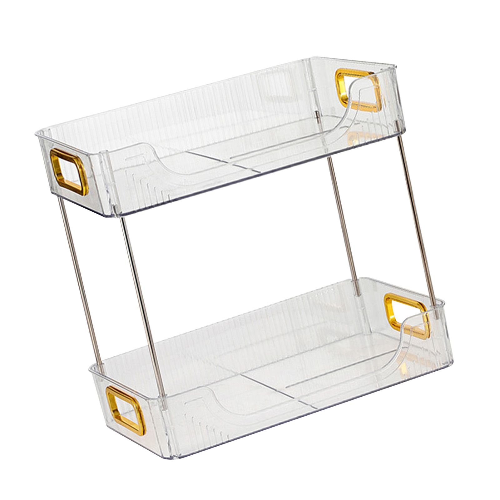 Desktop Organizer 2 Tier Ample Space Modern Storage Rack Shelves for Office Bedroom Home Decoration Transparent - Image 3