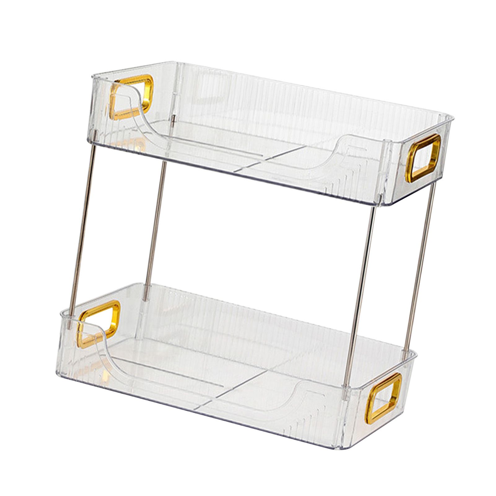 Desktop Organizer 2 Tier Ample Space Modern Storage Rack Shelves for Office Bedroom Home Decoration Transparent - Image 4