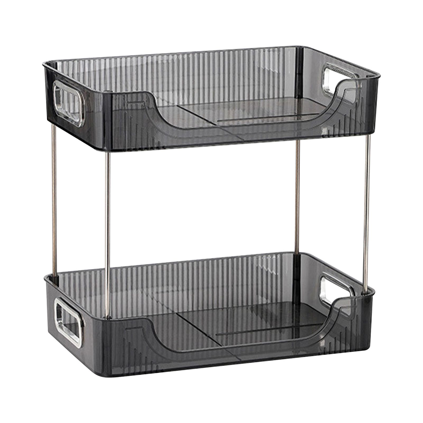 Desktop Organizer 2 Tier Ample Space Modern Storage Rack Shelves for Office Bedroom Home Decoration Grey - Image 2