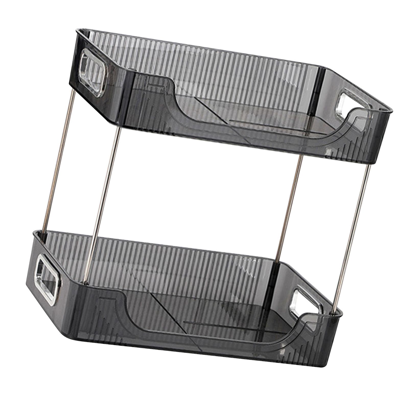 Desktop Organizer 2 Tier Ample Space Modern Storage Rack Shelves for Office Bedroom Home Decoration Grey - Image 3