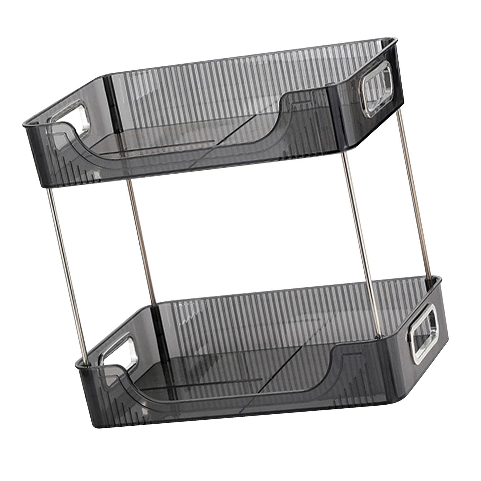 Desktop Organizer 2 Tier Ample Space Modern Storage Rack Shelves for Office Bedroom Home Decoration Grey - Image 4