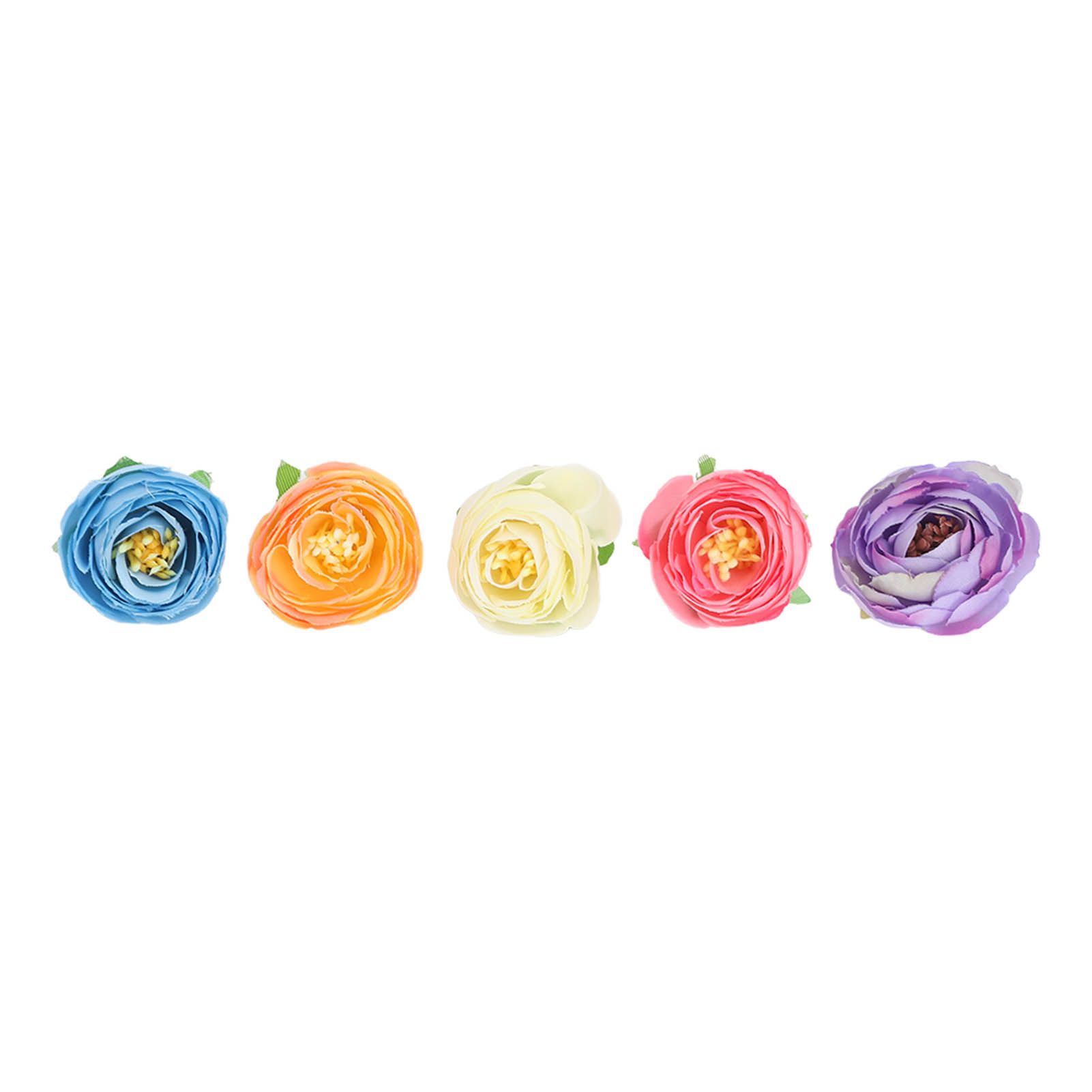 50 Pcs Camellia Flower Decor DIY Corsage Headdress Artificial Flower Heads False Rose Head Little Flower Buds - Image 2