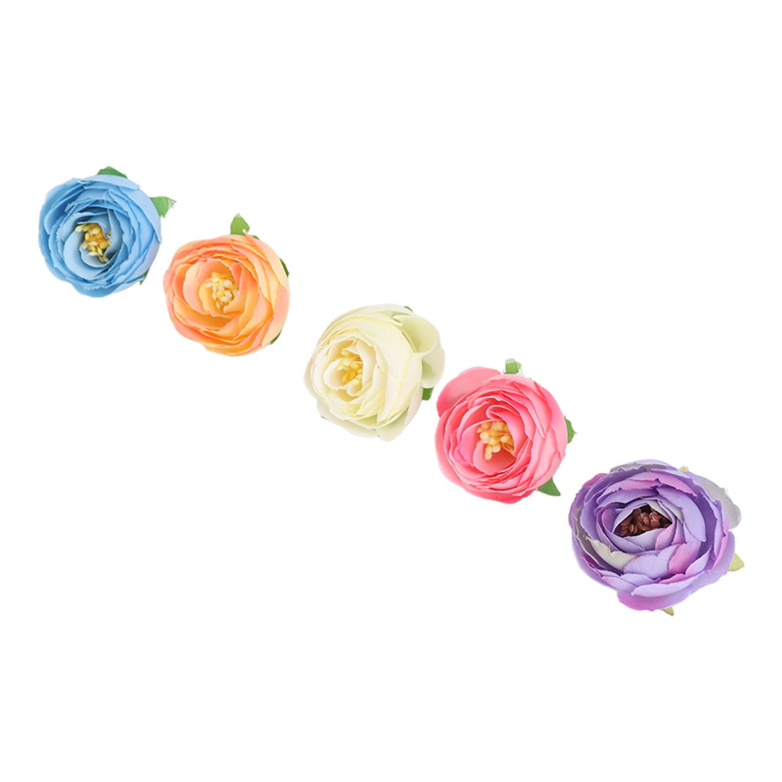50 Pcs Camellia Flower Decor DIY Corsage Headdress Artificial Flower Heads False Rose Head Little Flower Buds - Image 3