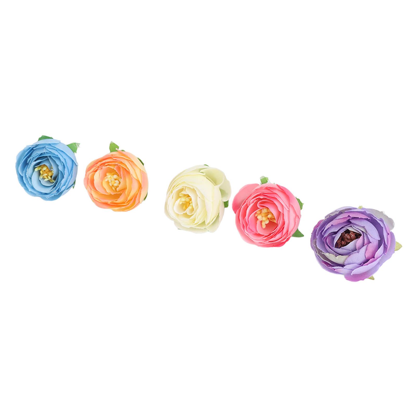 50 Pcs Camellia Flower Decor DIY Corsage Headdress Artificial Flower Heads False Rose Head Little Flower Buds - Image 8