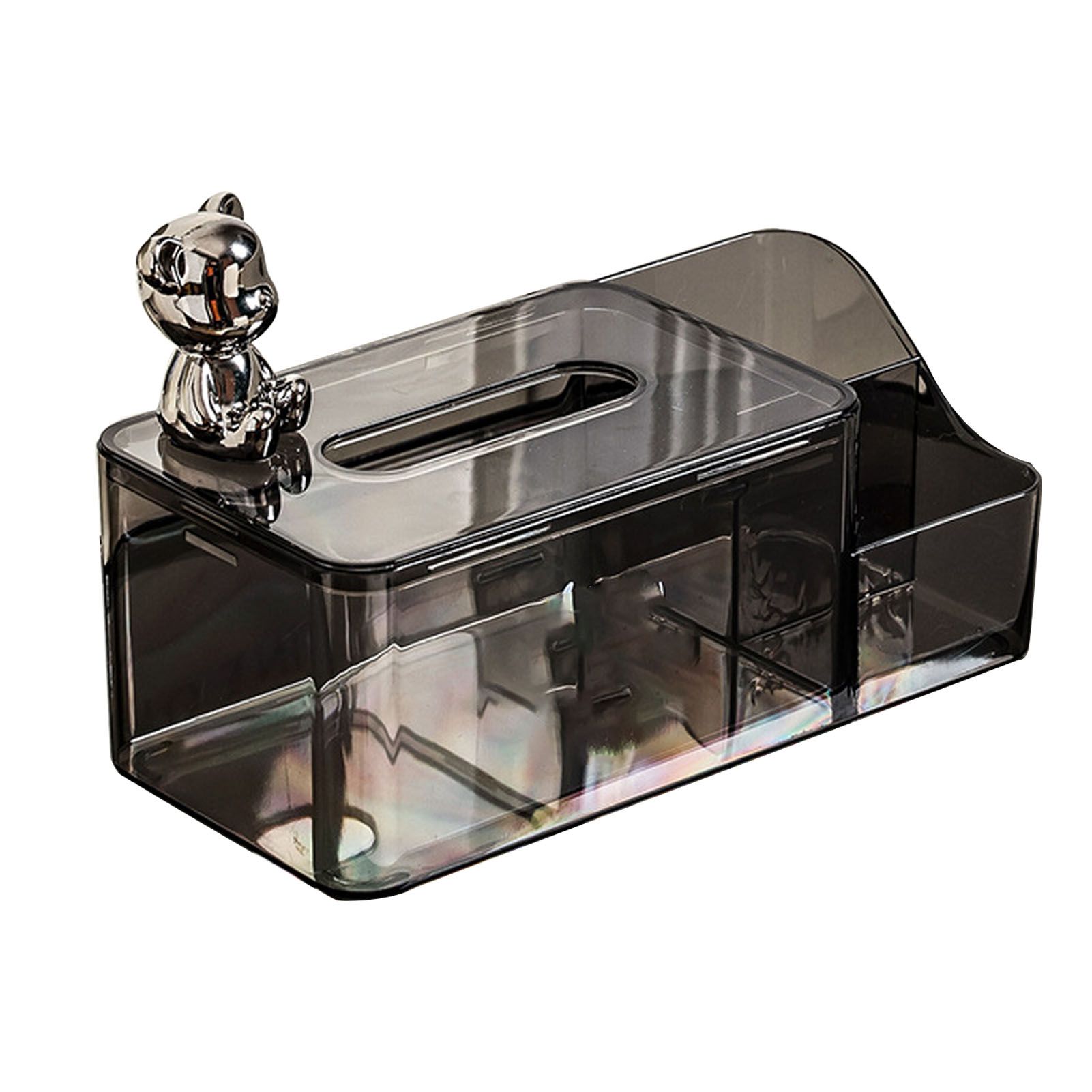 Tissue Storage Box Beautiful Easy To Access Grey Plastic Tissue Box Holder for Room Decoration Medium - Image 1
