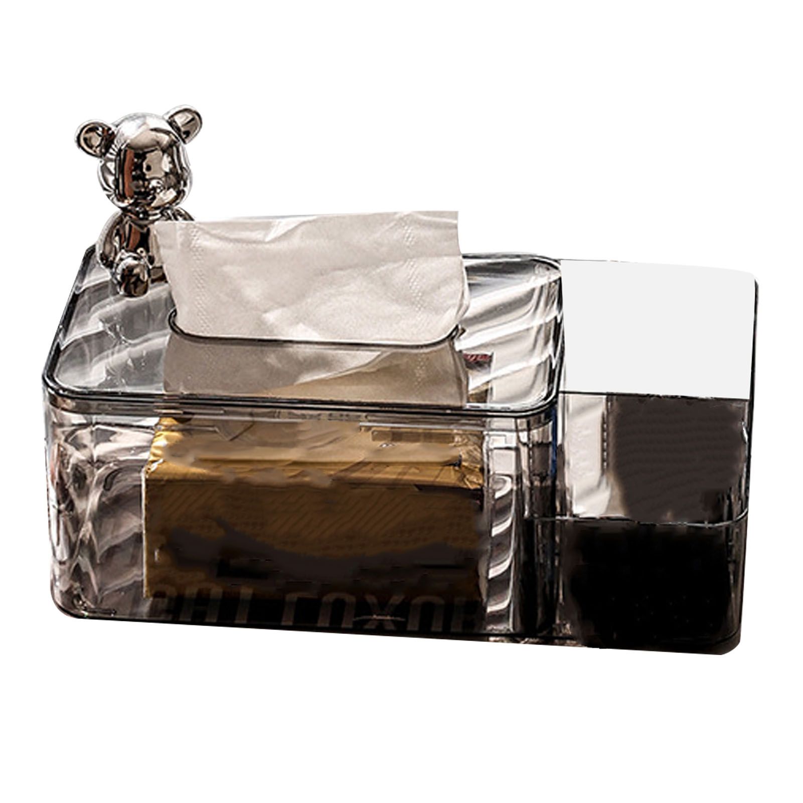 Tissue Storage Box Beautiful Easy To Access Grey Plastic Tissue Box Holder for Room Decoration Medium - Image 2