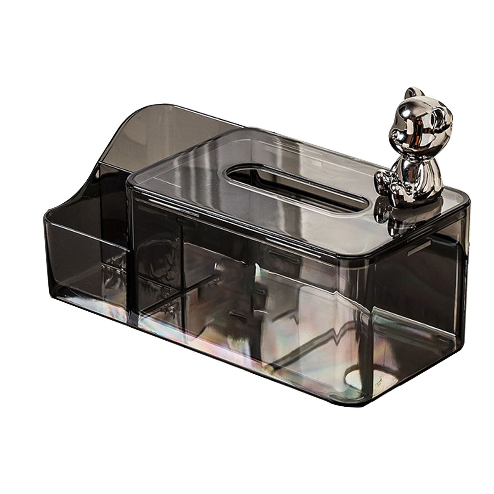 Tissue Storage Box Beautiful Easy To Access Grey Plastic Tissue Box Holder for Room Decoration Medium - Image 3