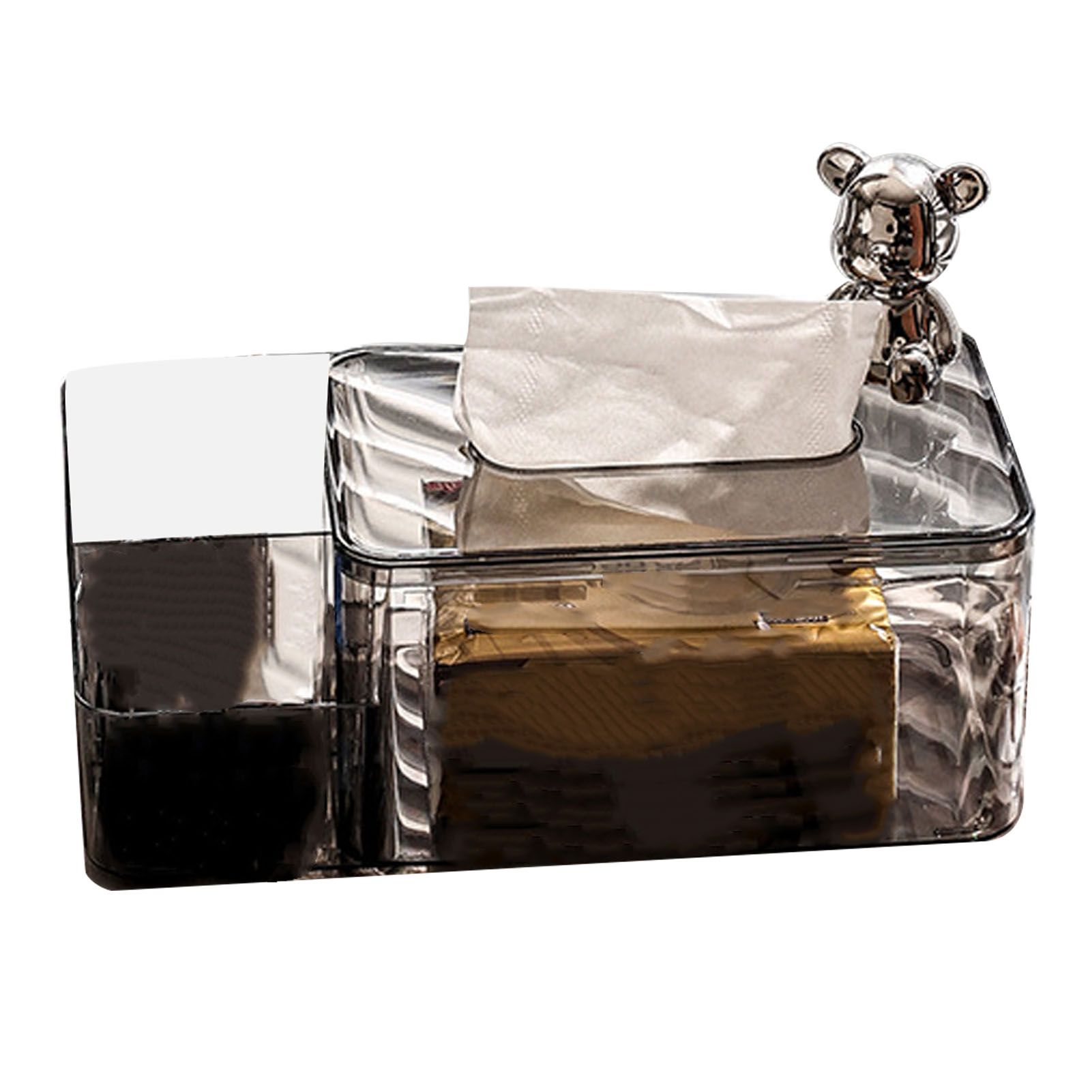 Tissue Storage Box Beautiful Easy To Access Grey Plastic Tissue Box Holder for Room Decoration Medium - Image 4
