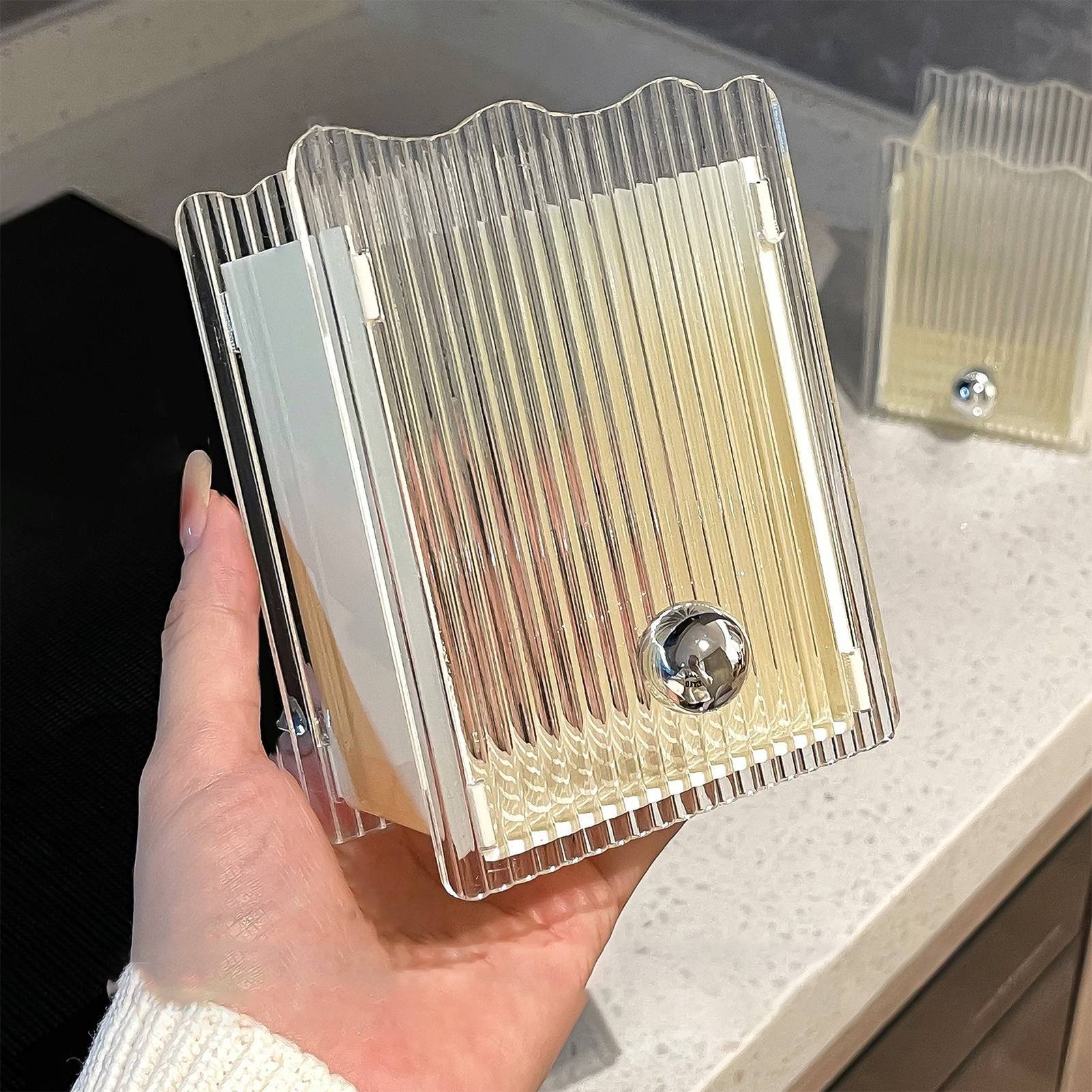 Wall Mounted Storage Organizer Box Non Drilling Plastic Wall Mount Storage Box for Toothpaste Toothbrush Cosmetic Brush Combs Milky White - Image 5