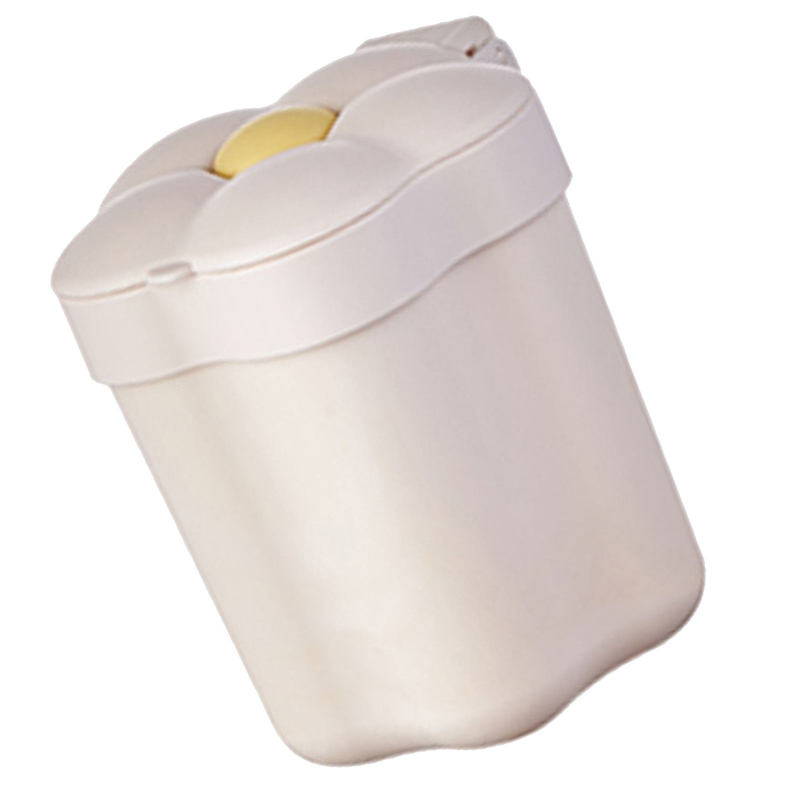 Desktop Trash Bin with Lid Flower Shape Small Garbage Can Large Opening Storage Paper Basket White - Image 3