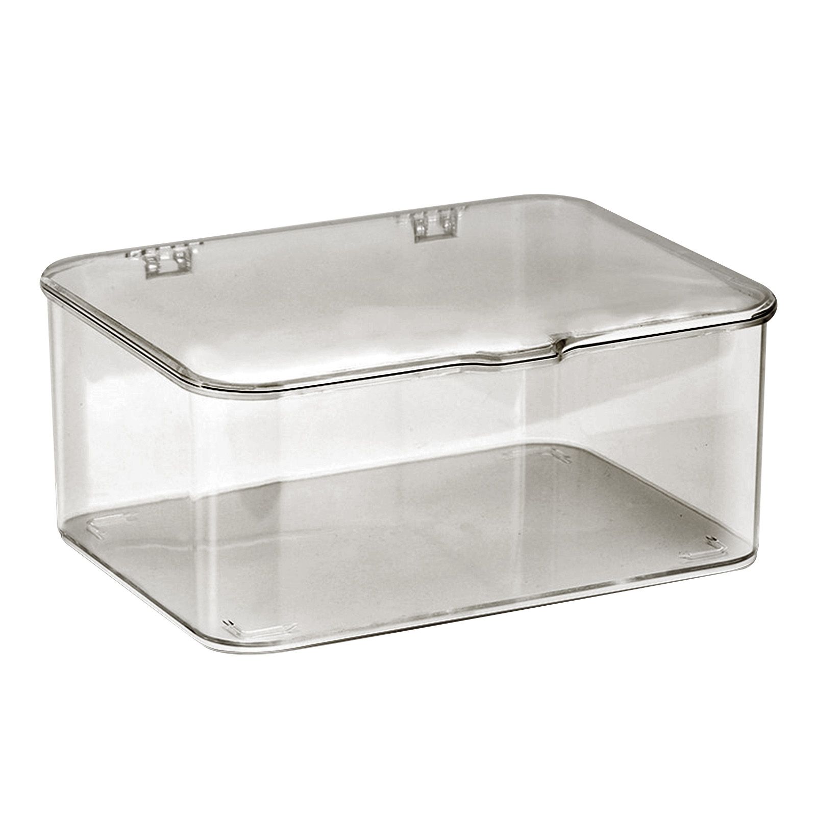 Desk Storage Box Plastic Large Capacity Dustproof Multi Functional Phone Case Storage Holder with Lid Light Gray - Image 1
