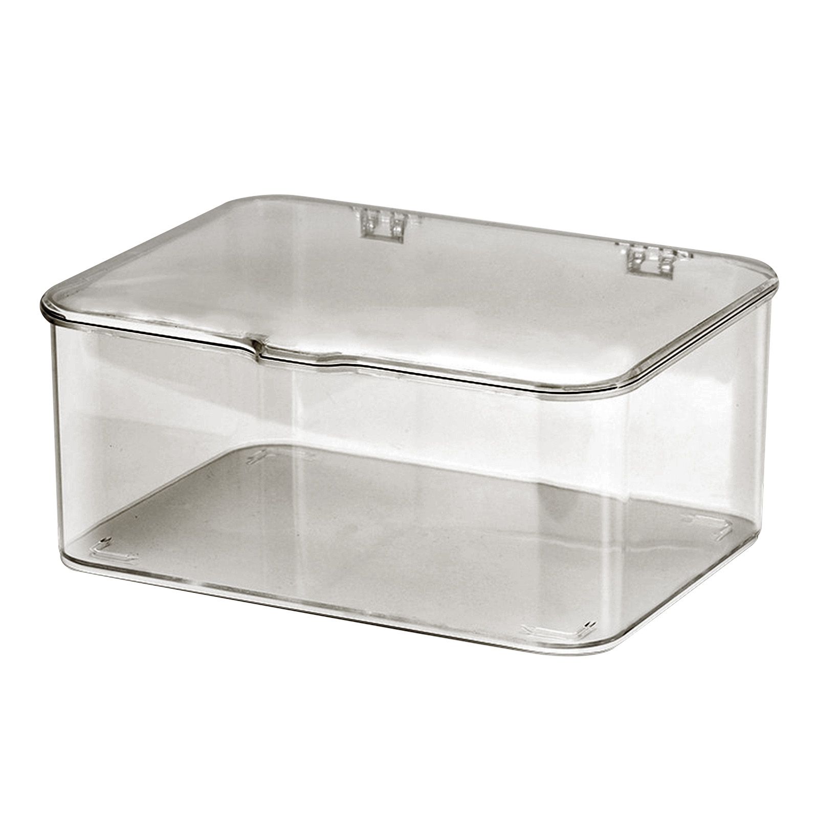 Desk Storage Box Plastic Large Capacity Dustproof Multi Functional Phone Case Storage Holder with Lid Light Gray - Image 2