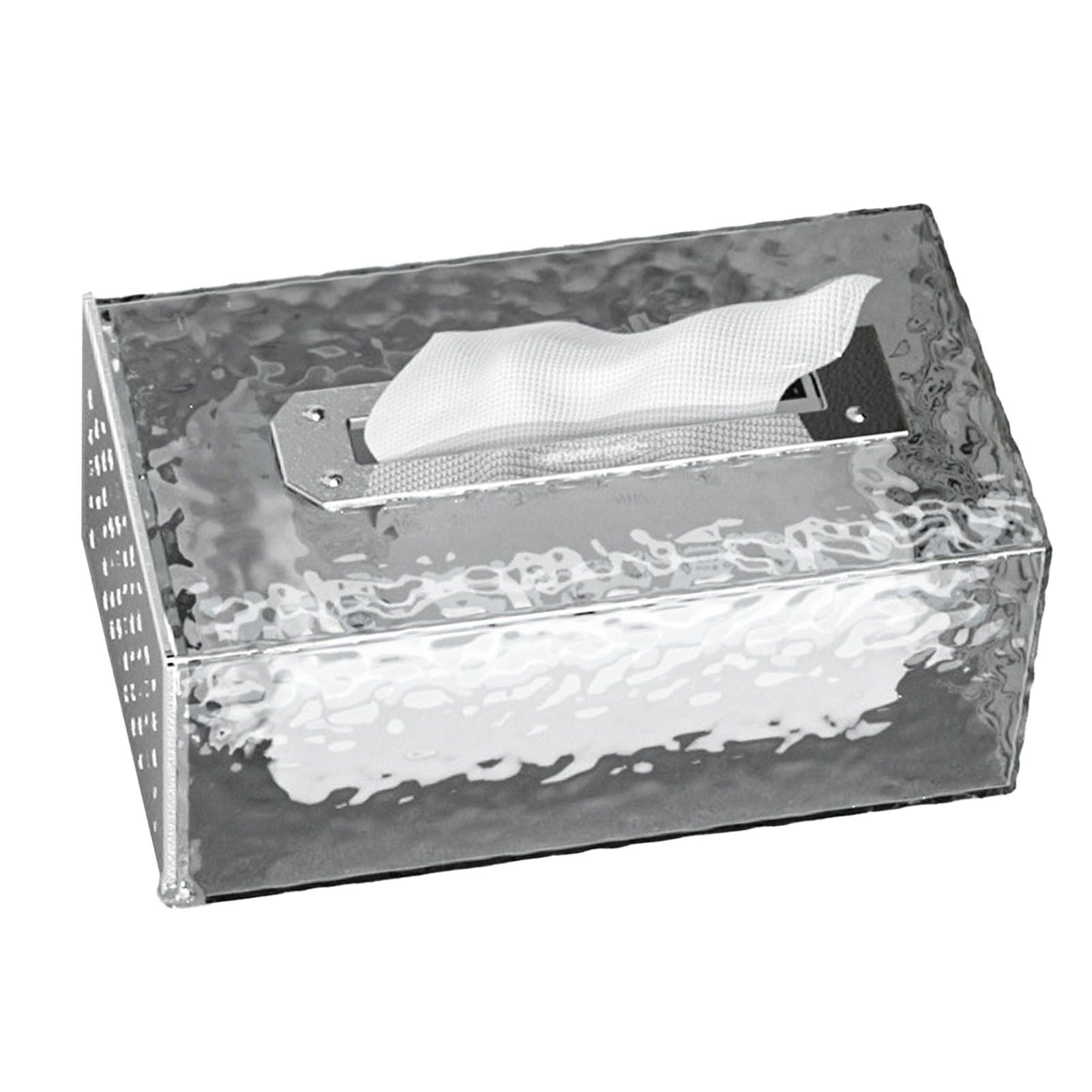 Napkin Paper Holder Box Space Saving Home Decoration Rugged Wall Mounted Tissue Box for Living Room Bedroom Translucent Silver - Image 1