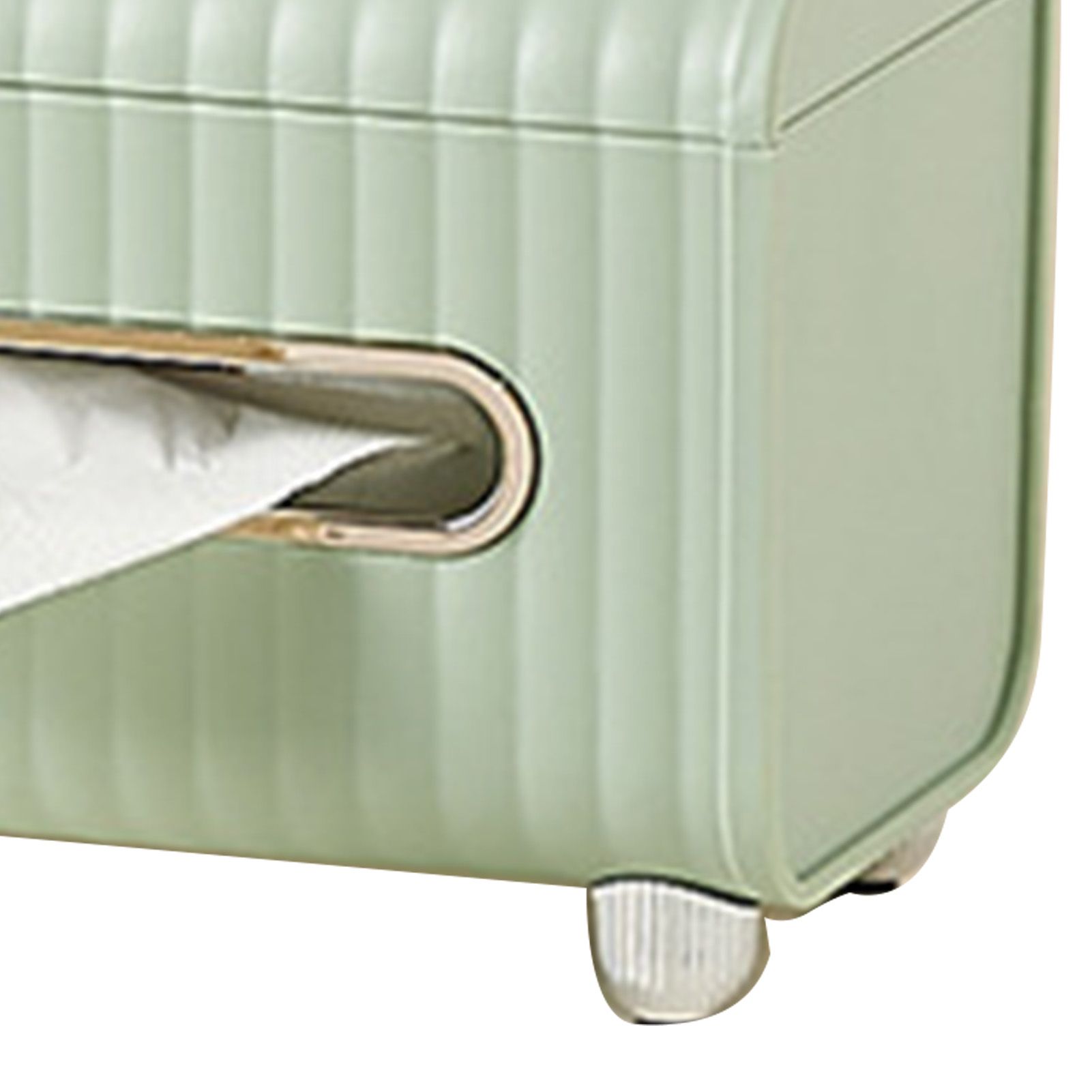 Tissue Box Cover HIPS ABS Multifunctional Desktop Rectangular Napkin Dispenser Holder with Stationery Box for Living Room Bedroom Green - Image 5