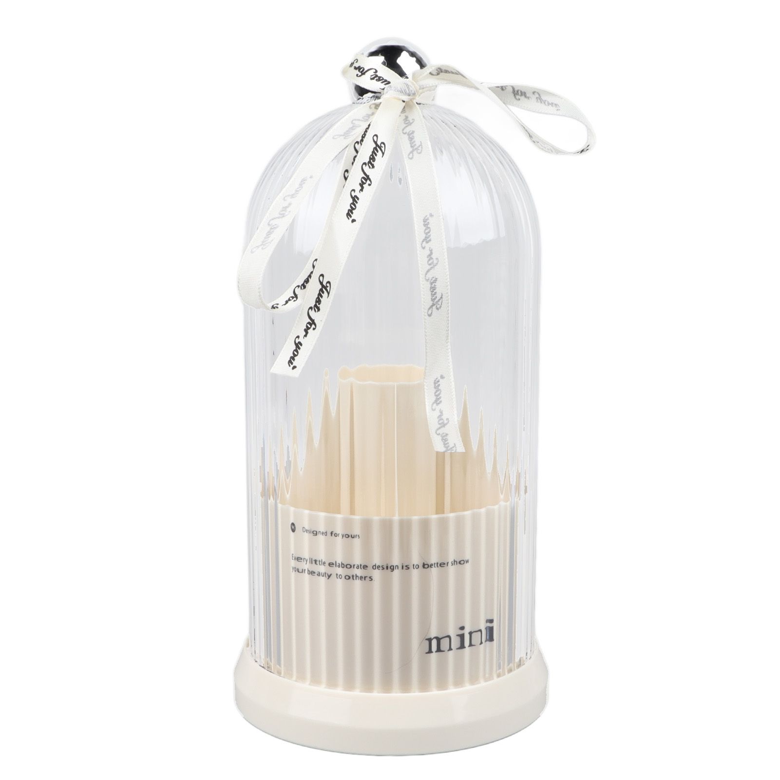 Makeup Brush Storage Holder 360 Degree Rotatable Makeup Organizer Dustproof Waterproof Holder for Lipstick Cosmetic Milky White - Image 7
