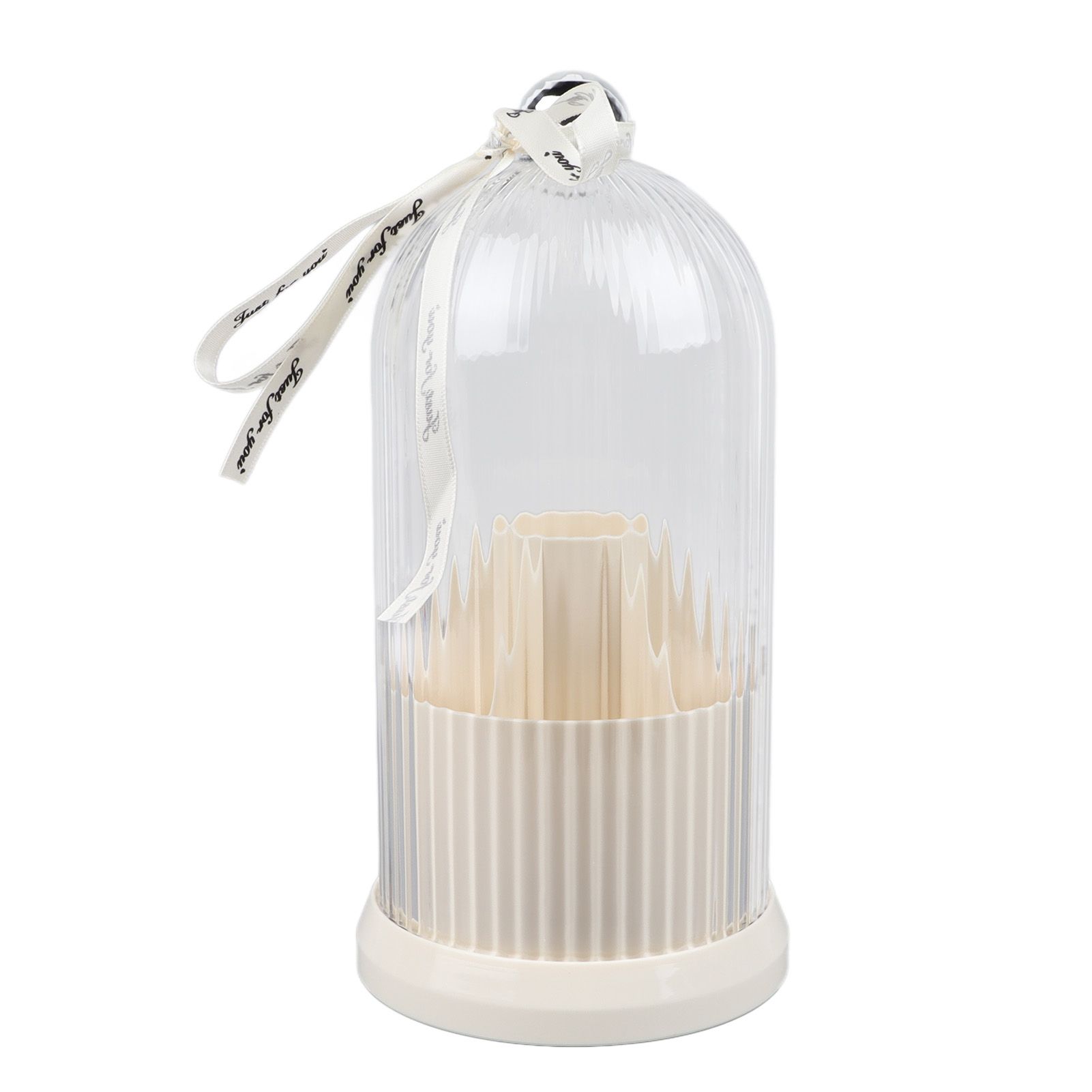 Makeup Brush Storage Holder 360 Degree Rotatable Makeup Organizer Dustproof Waterproof Holder for Lipstick Cosmetic Milky White - Image 8
