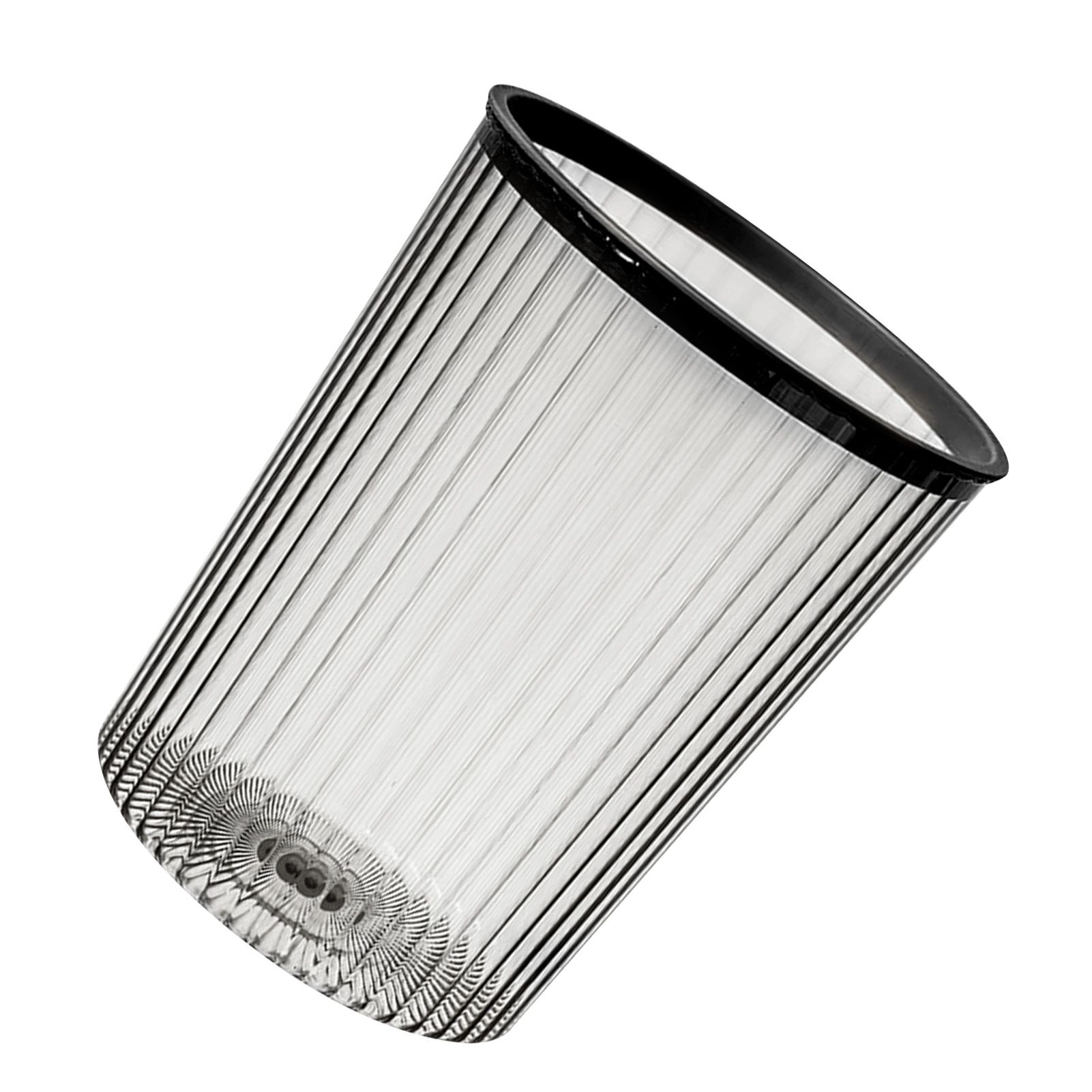 Transparent Garbage Bin with Top Ring Easy Attached Lid Free Large Capacity Trash Bin Can for Household Black - Image 3