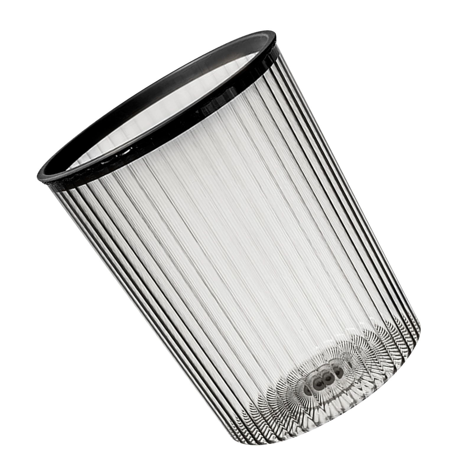 Transparent Garbage Bin with Top Ring Easy Attached Lid Free Large Capacity Trash Bin Can for Household Black - Image 4