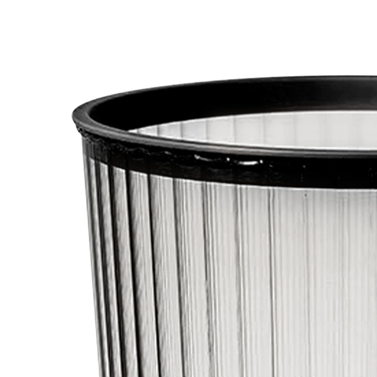 Transparent Garbage Bin with Top Ring Easy Attached Lid Free Large Capacity Trash Bin Can for Household Black - Image 8